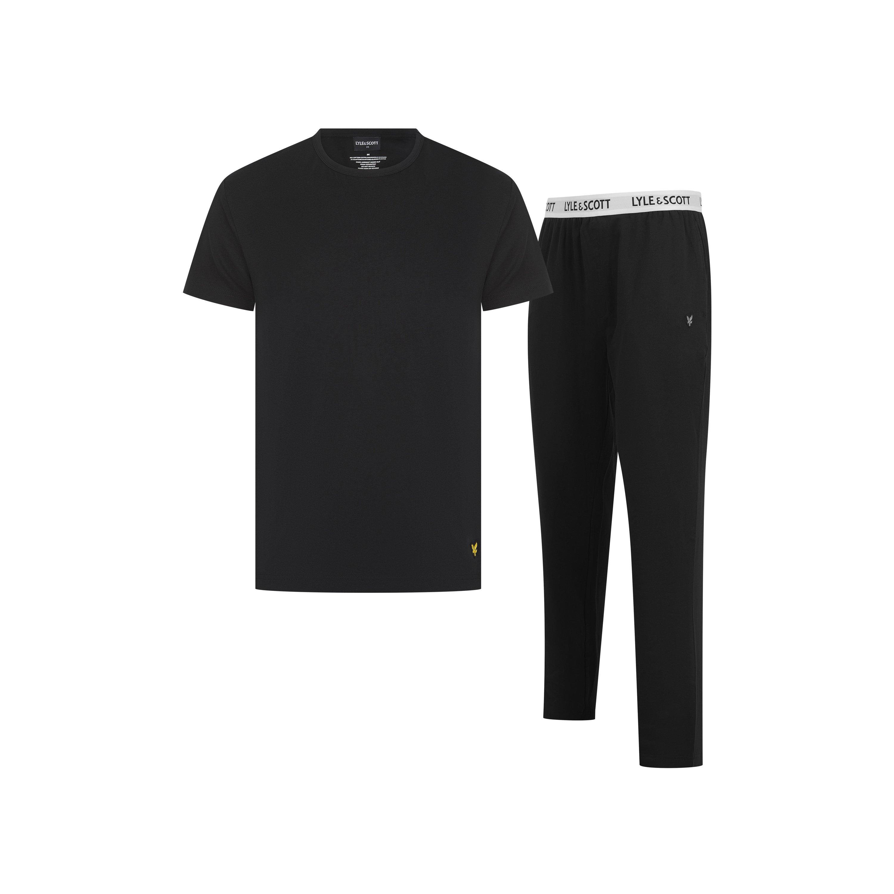 Jet Black - Lyle and Scott - Men's Short Sleeve Pyjama Set - 1