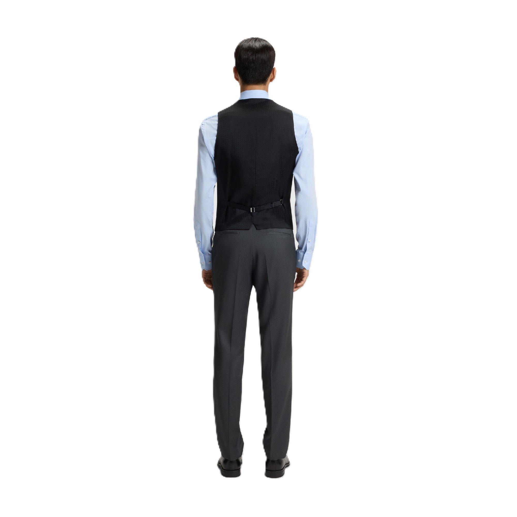 Dark Grey - Boss - Men's Huge Formal Vest - 2