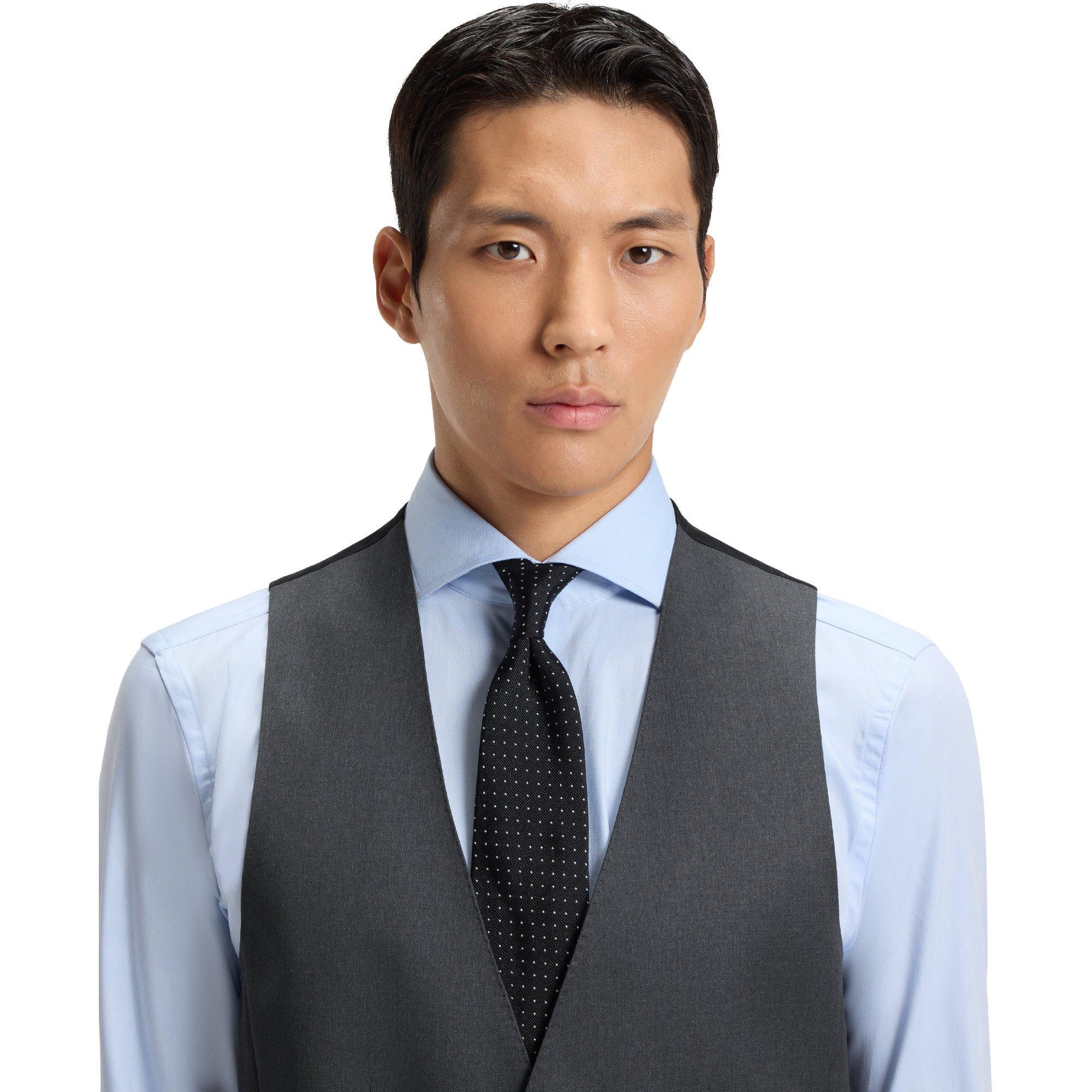 Dark Grey - Boss - Men's Huge Formal Vest - 3