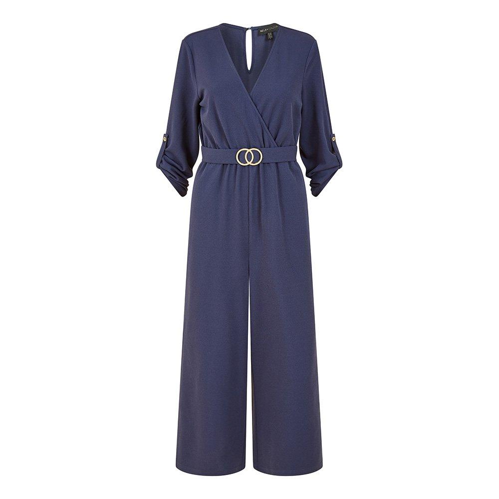 Mela London Women's Wrap Over Stretch Jumpsuit Navy - 8 (XS)