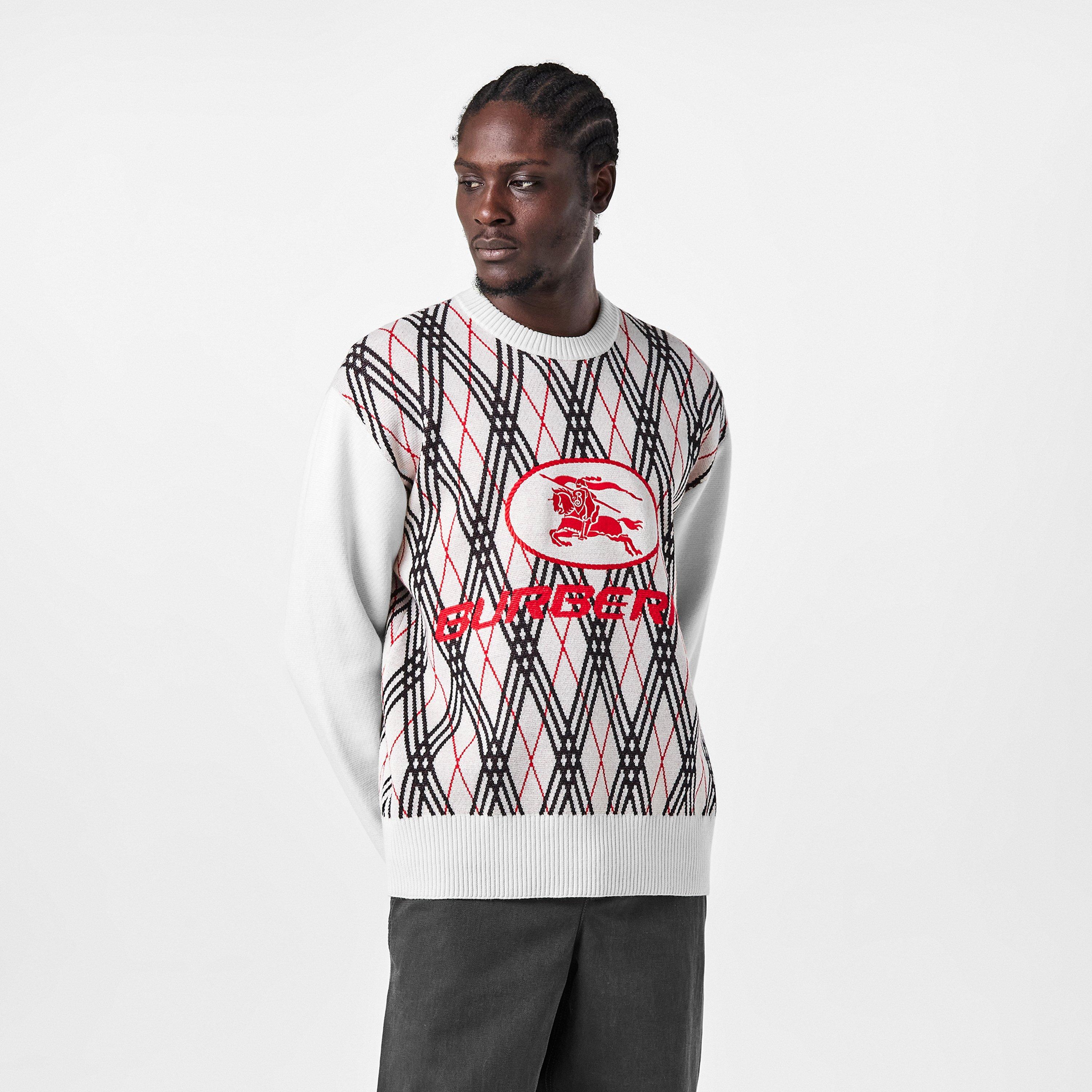 Burberry Men's Check Knitted Crew Neck Jumper | Cruise Fashion
