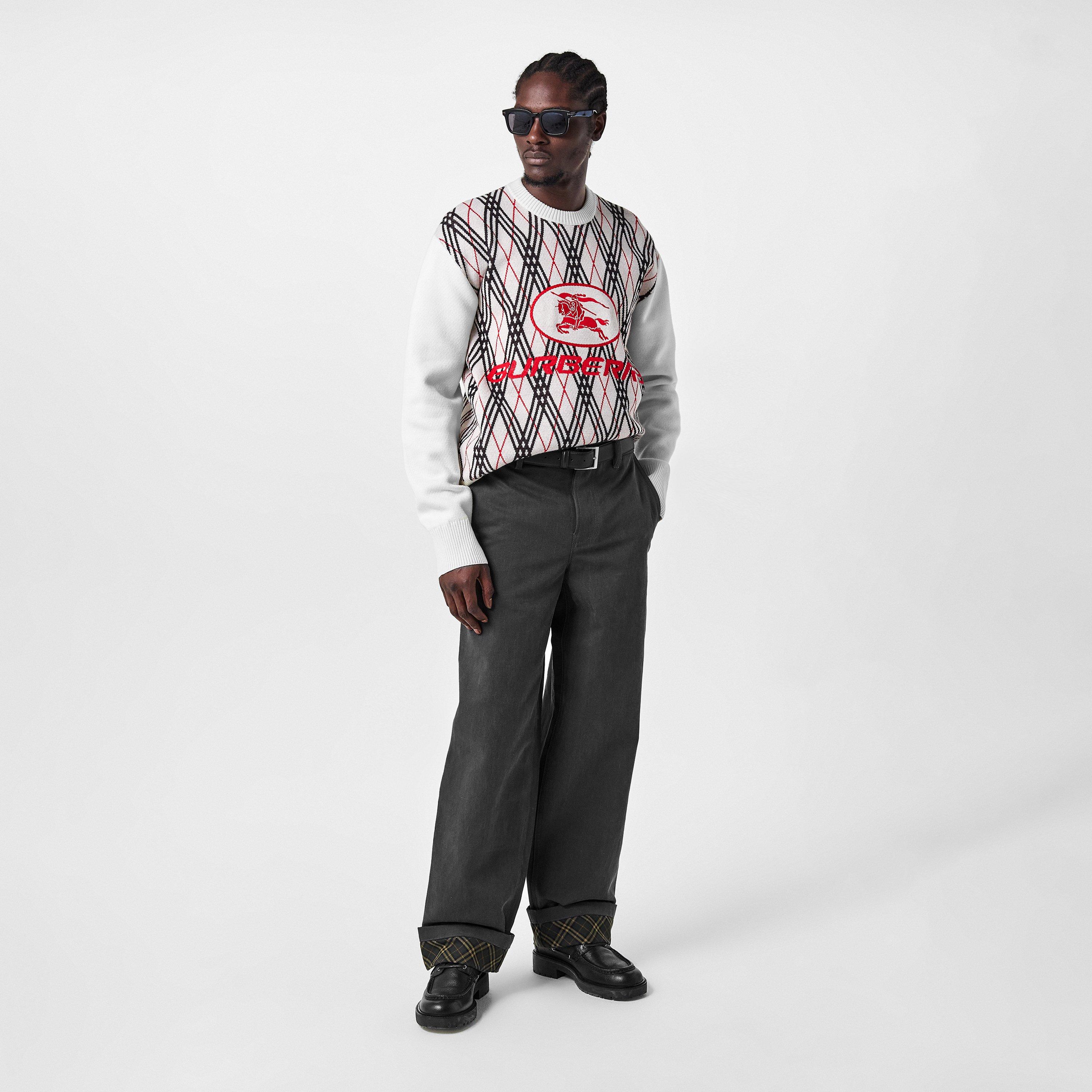 Burberry Men's Check Knitted Crew Neck Jumper | Cruise Fashion