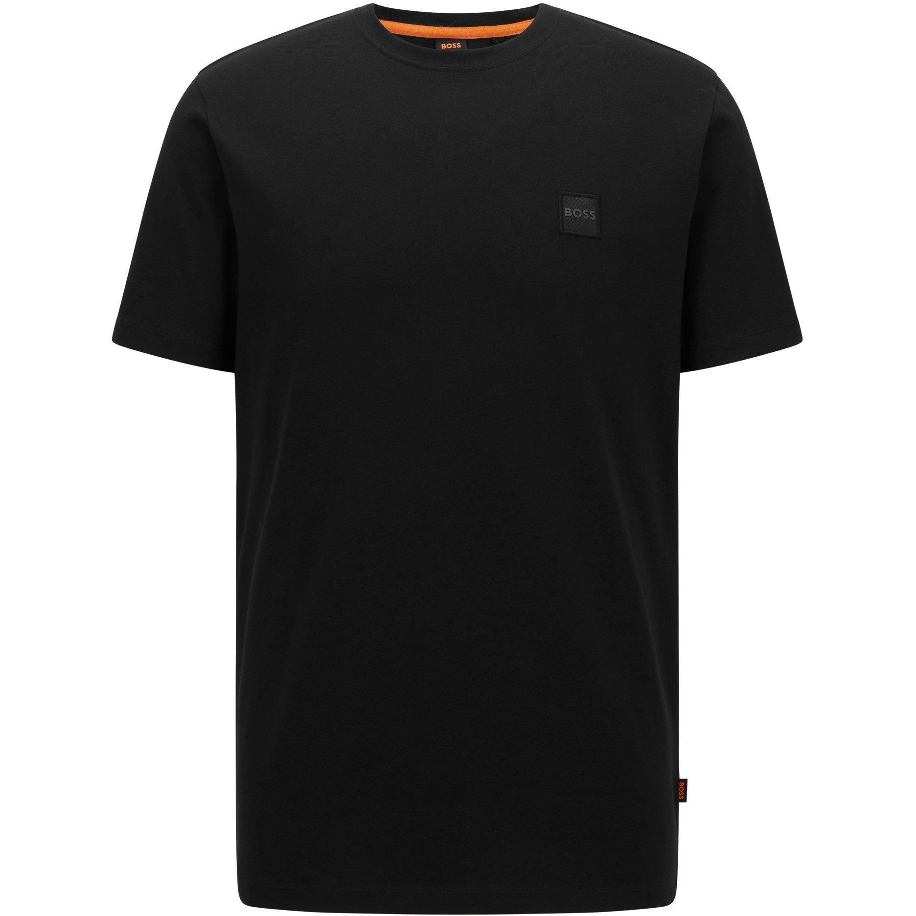 Boss Mens BOSS ORANGE Tales T-Shirt with Logo Patch Premium Cotton - Black 001 - Size 3XL