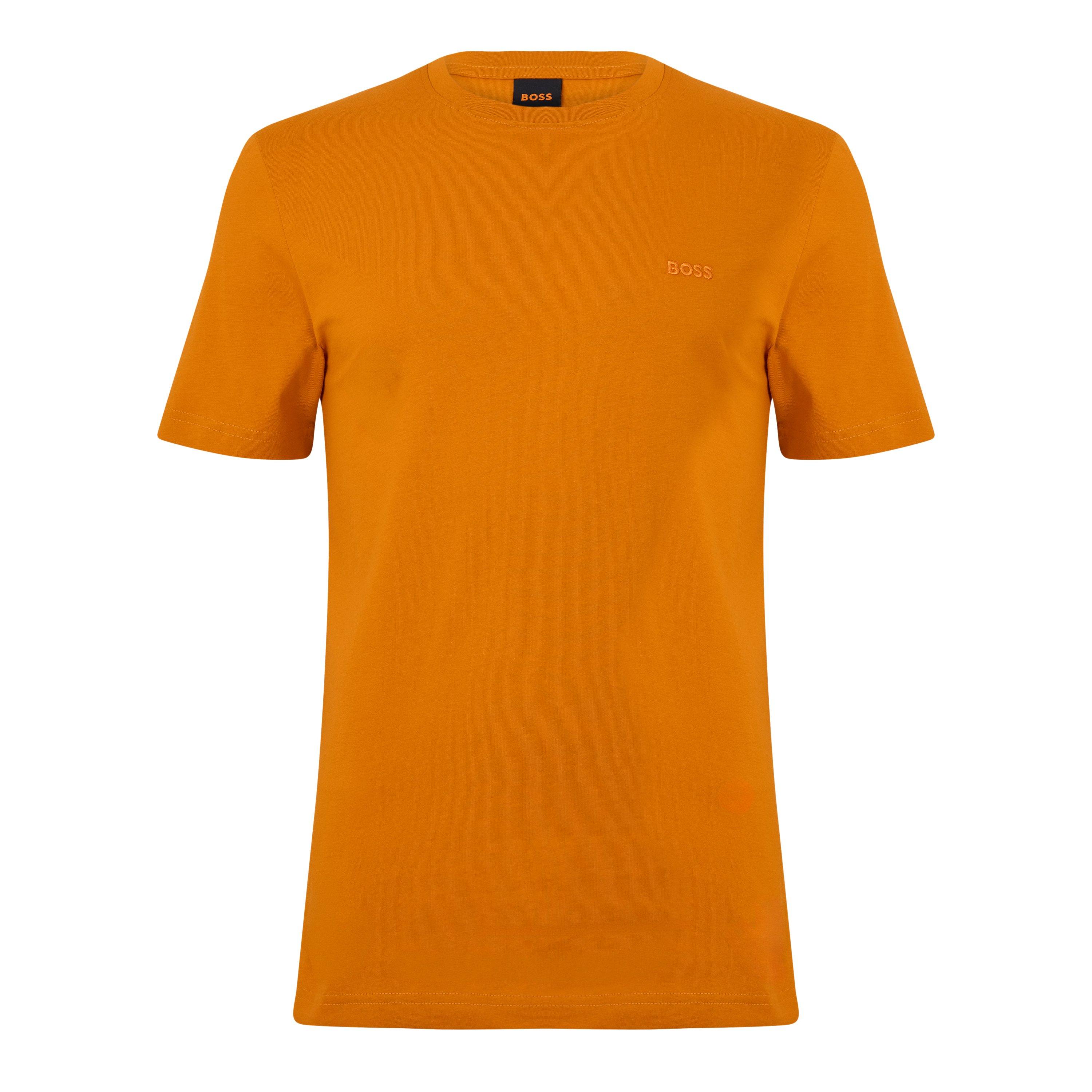 Boss Mens BOSS ORANGE Tales T-Shirt with Logo Patch Premium Cotton