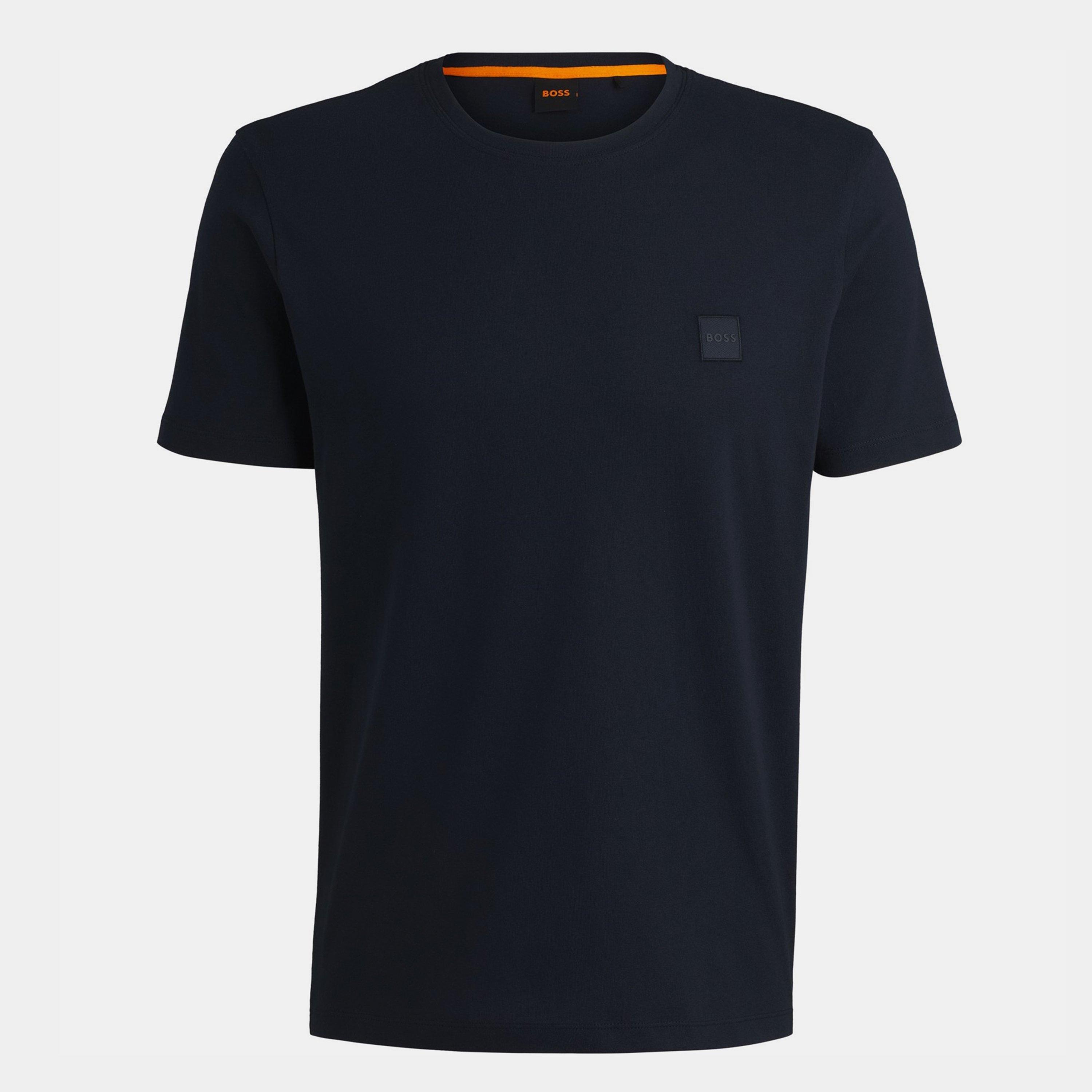Boss Mens BOSS ORANGE Tales T-Shirt with Logo Patch Premium Cotton - Navy 404 - M