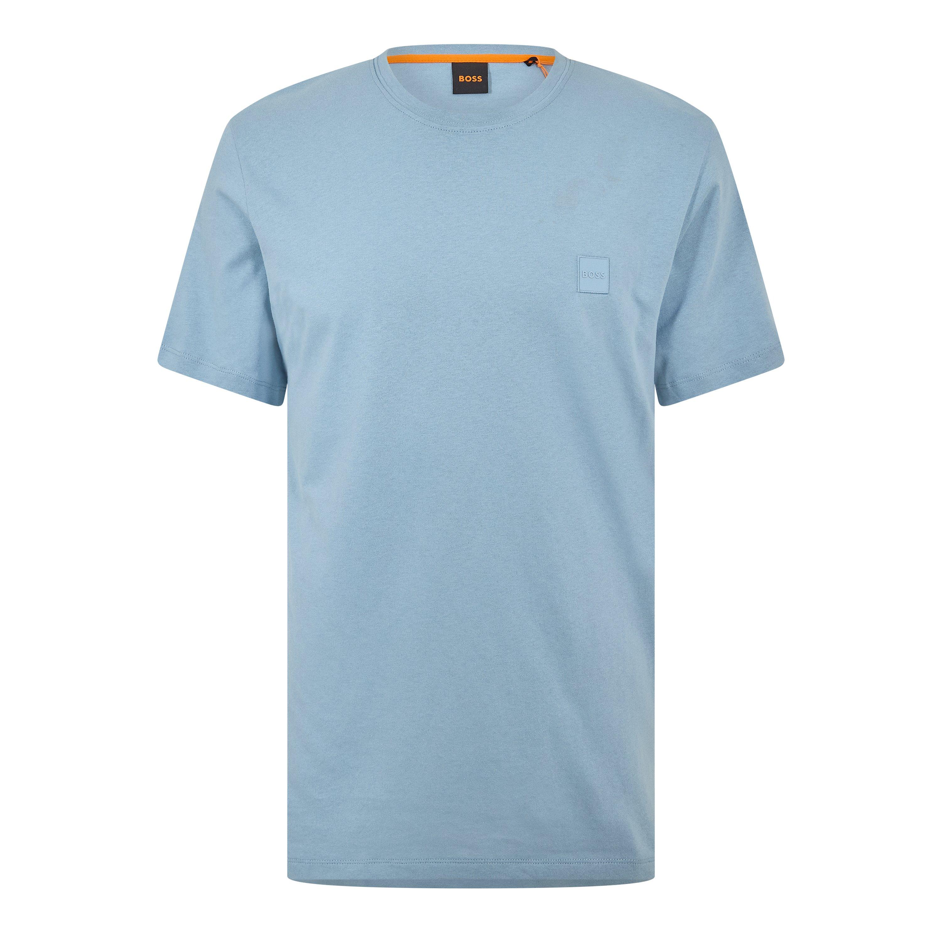 Boss Men's Orange Tales T-Shirt With Logo Patch Premium Cotton - Pastel Blue - S