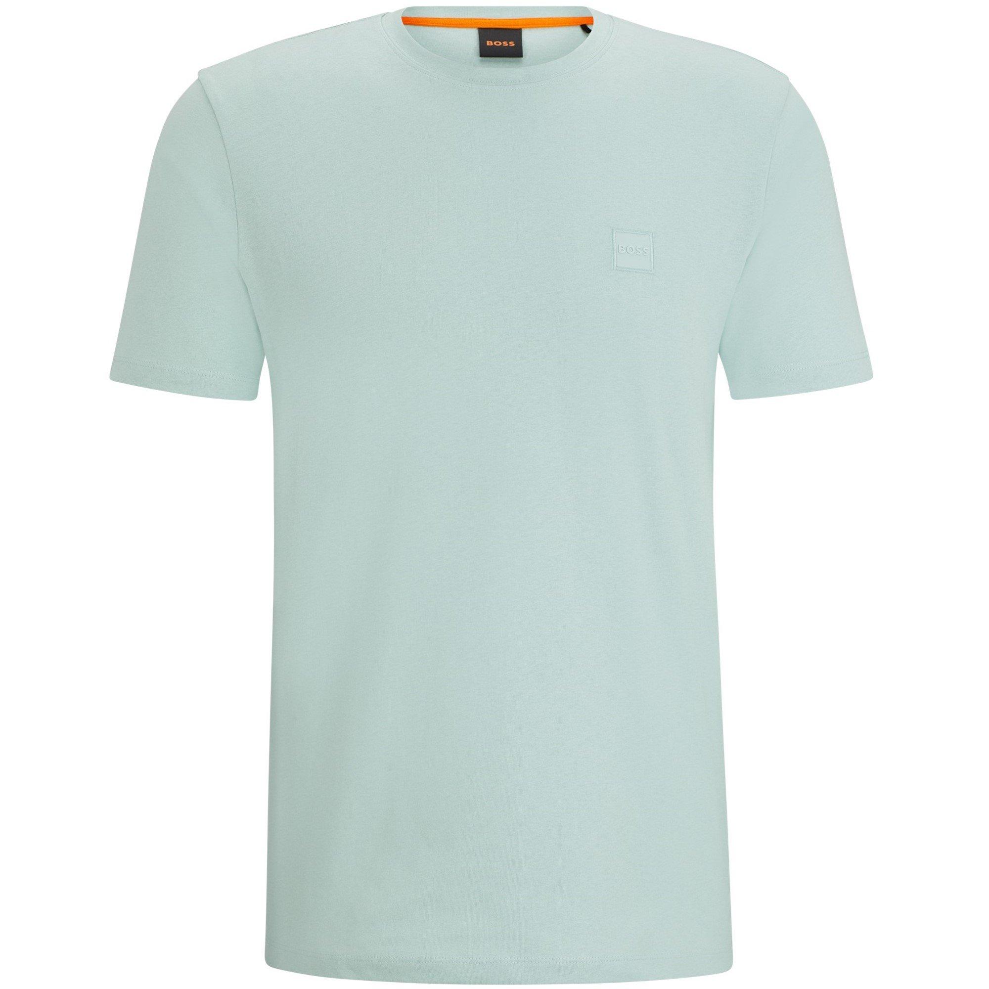 Boss Mens BOSS ORANGE Tales T-Shirt with Logo Patch Premium Cotton - Aqua 446 - Size 3XL