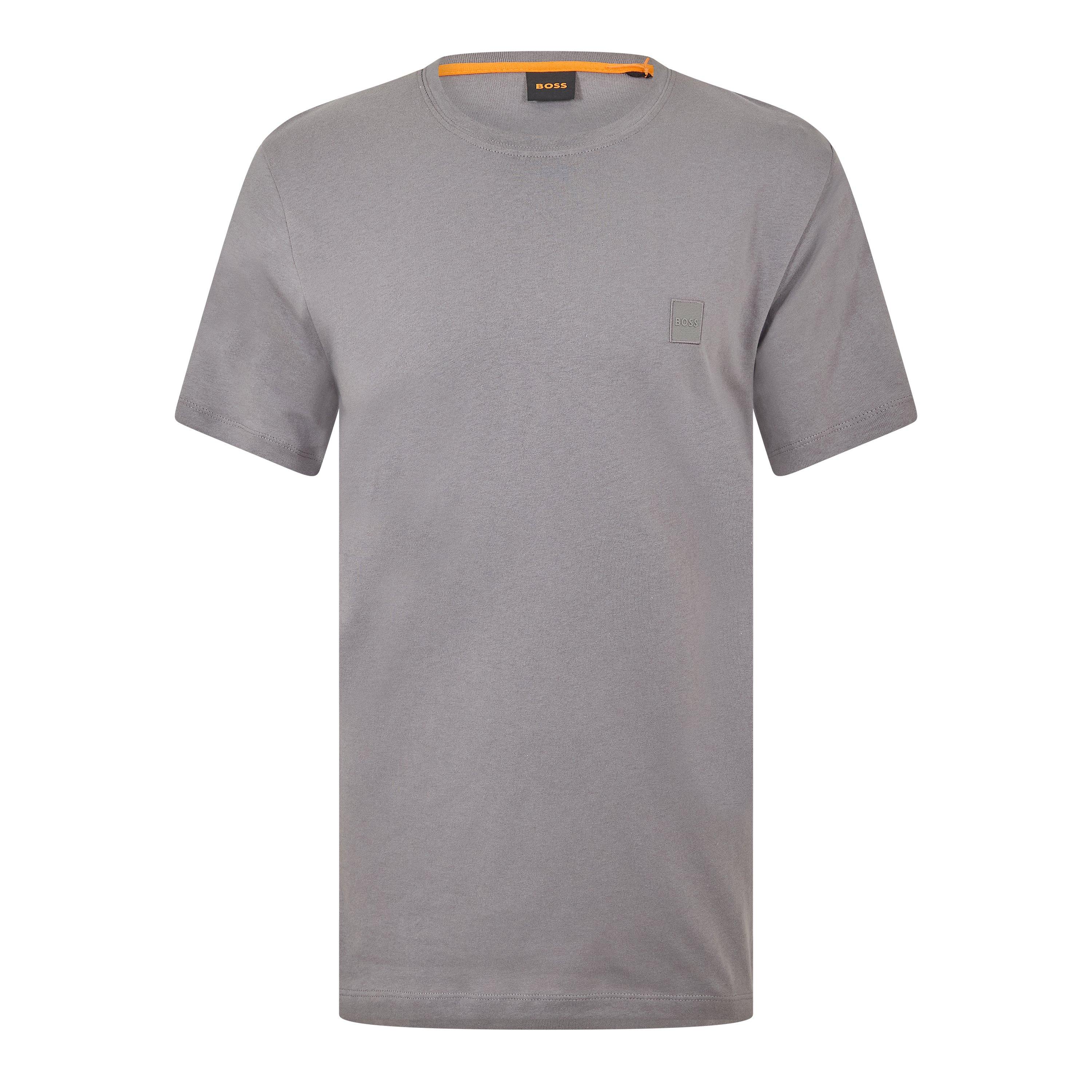 Boss Men's Orange Tales T-Shirt With Logo Patch Premium Cotton - Open Grey - S