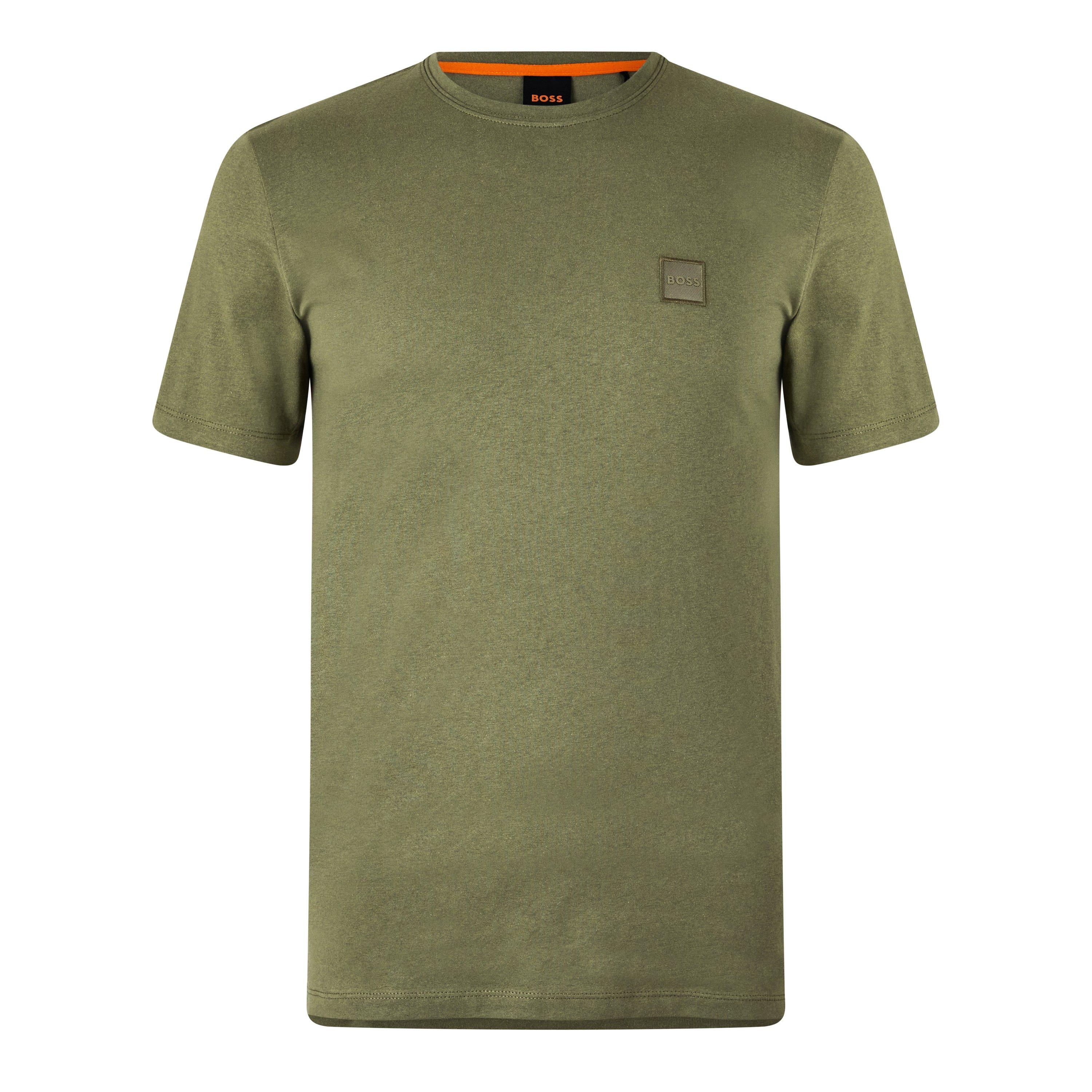 Boss Mens BOSS ORANGE Tales T-Shirt with Logo Patch Premium Cotton - Sage 250 - Size 3XL