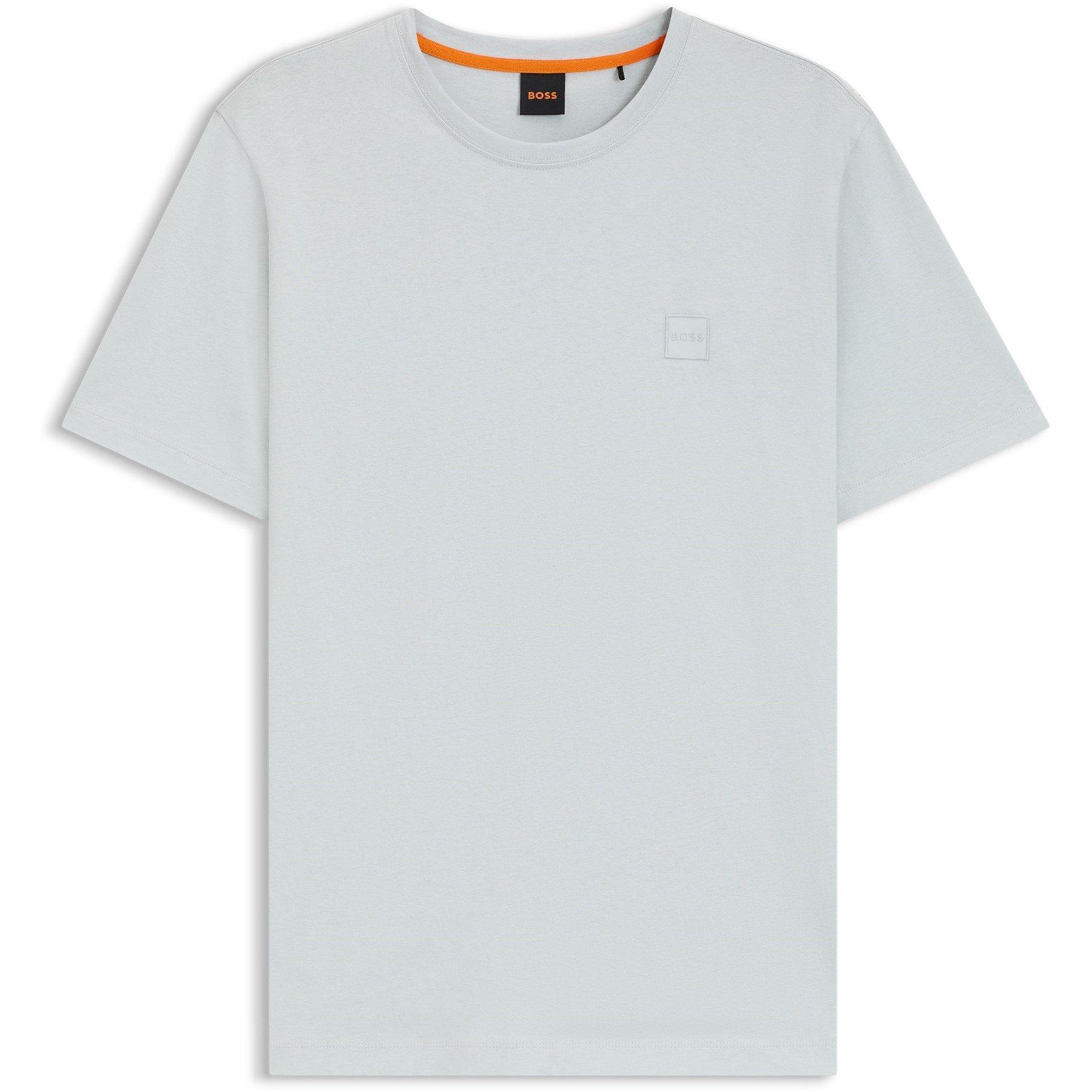 Boss Mens BOSS ORANGE Tales T-Shirt with Logo Patch Premium Cotton - Lt Grey 053 - Size 3XL