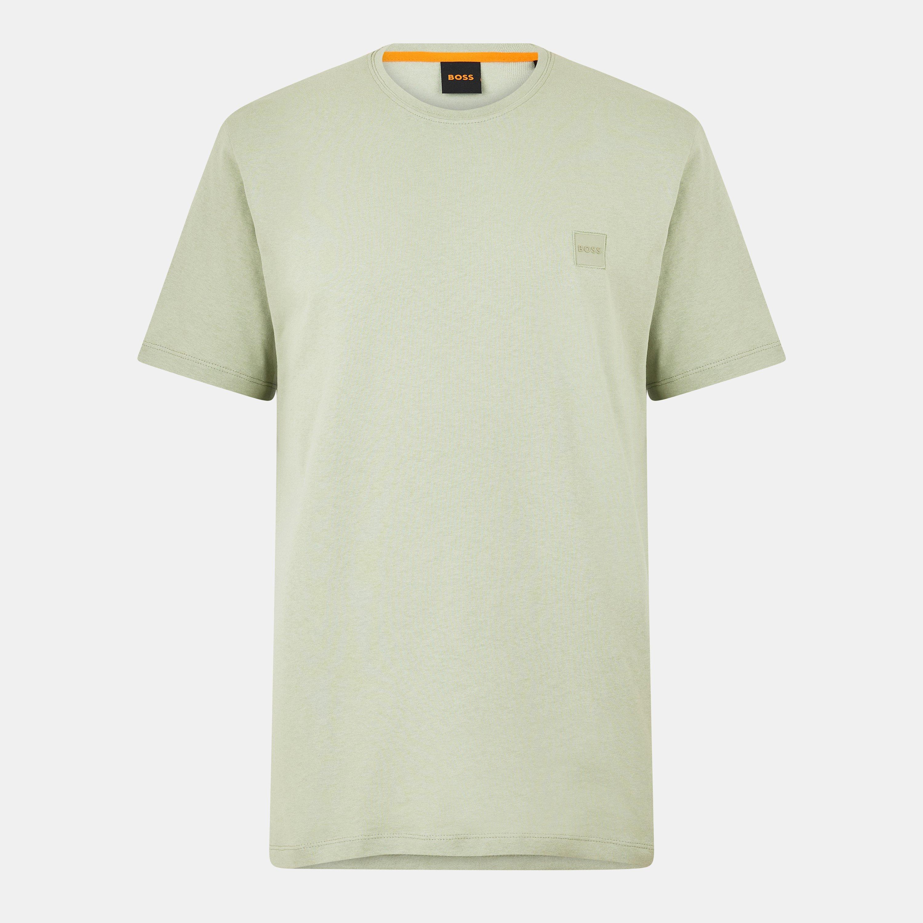 Boss Mens BOSS ORANGE Tales T-Shirt with Logo Patch Premium Cotton - Open Green 370 - Size 3XL