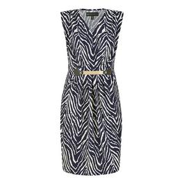 Mela London Mela London Navy Zig Zag Jersey Pocket Dress