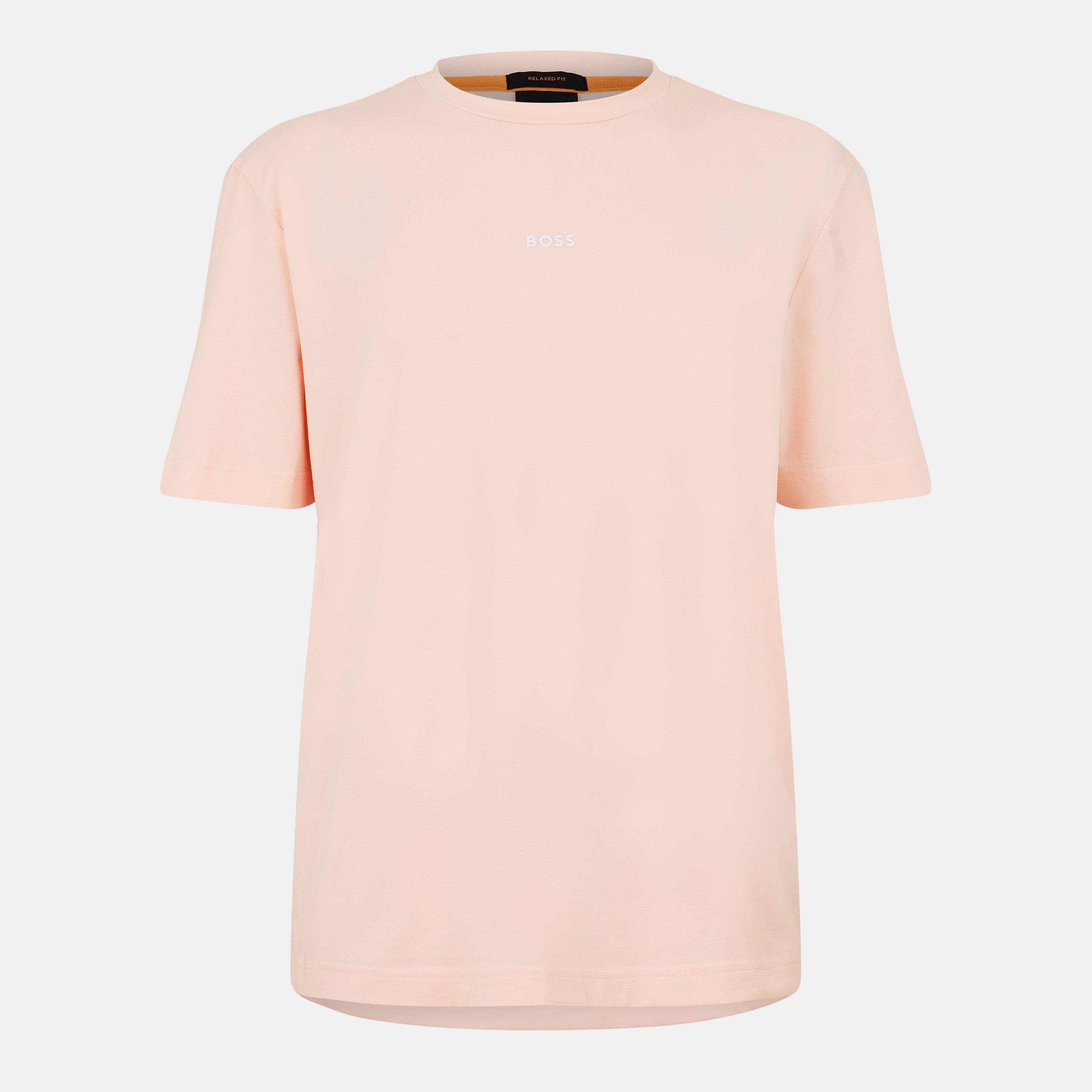 Boss Men's Orange Oversized Tchup T-Shirt With Logo Detail - Open Pink - S