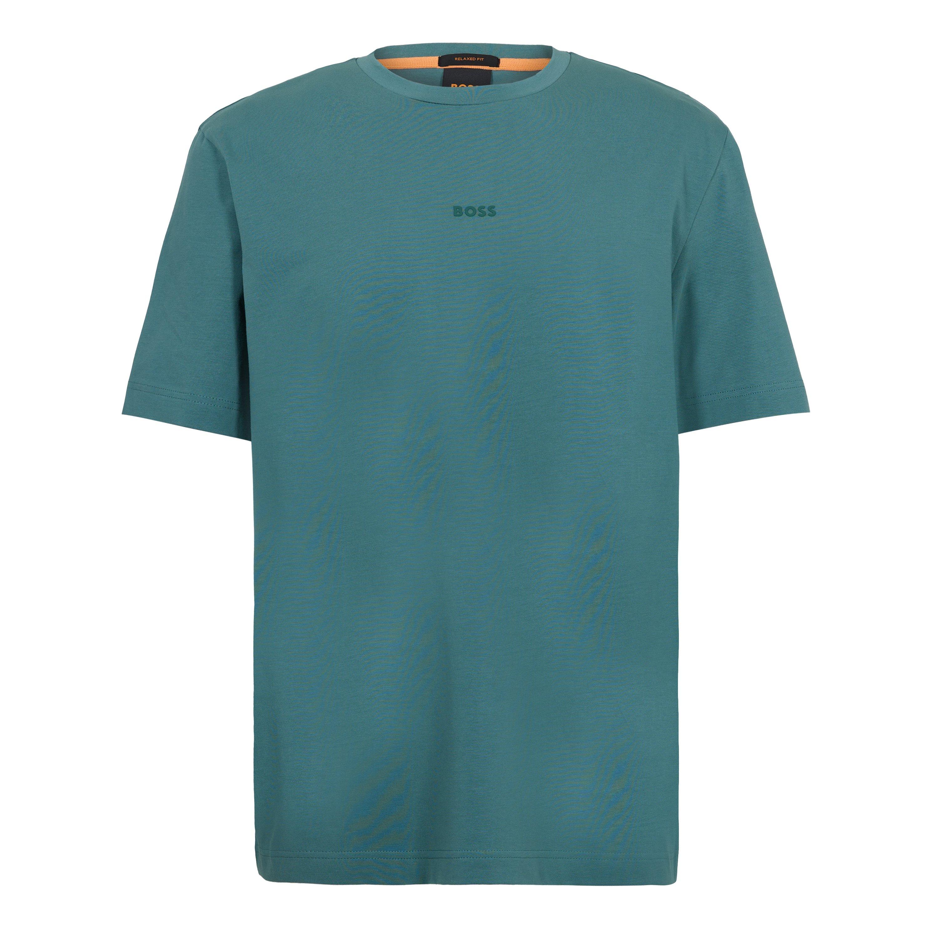 Boss Men's Orange Oversized Tchup T-Shirt With Logo Detail - Open Green - S