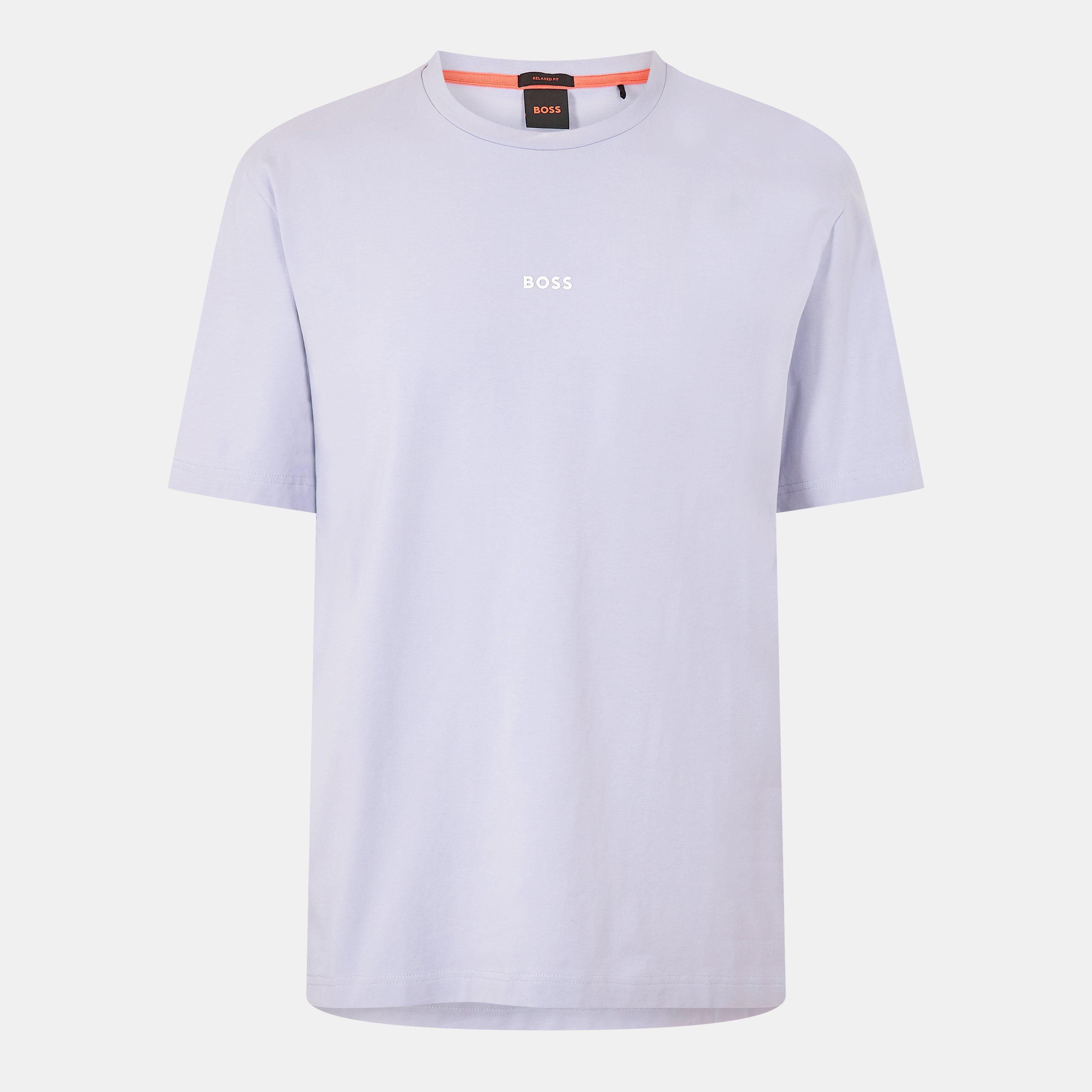 Boss Men's Orange Oversized Tchup T-Shirt With Logo Detail - Open Purple 549 - S