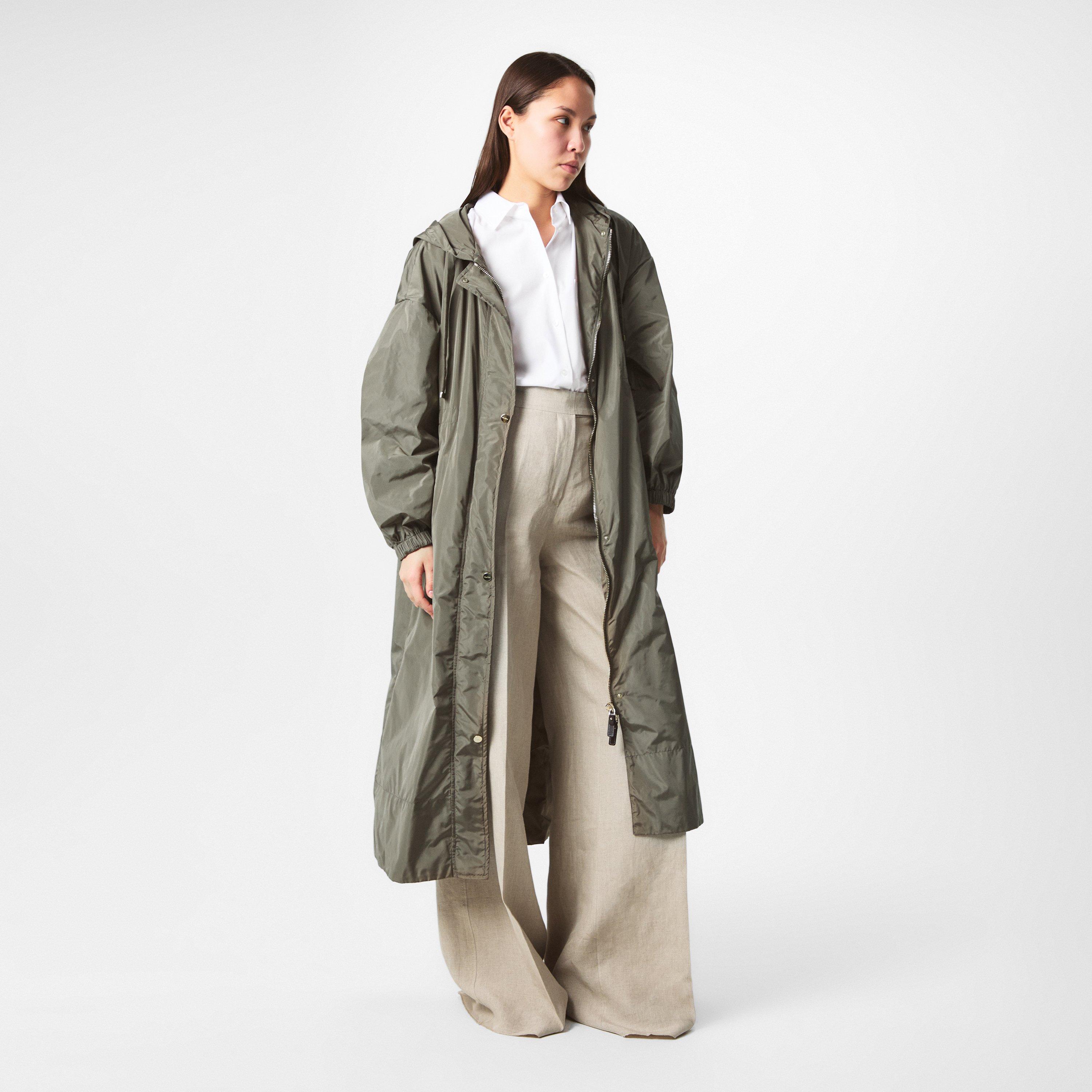 Clay - Max Mara - Women's Teodoro Cotton Hooded Long Sleeve Belted Trench Coat - 6