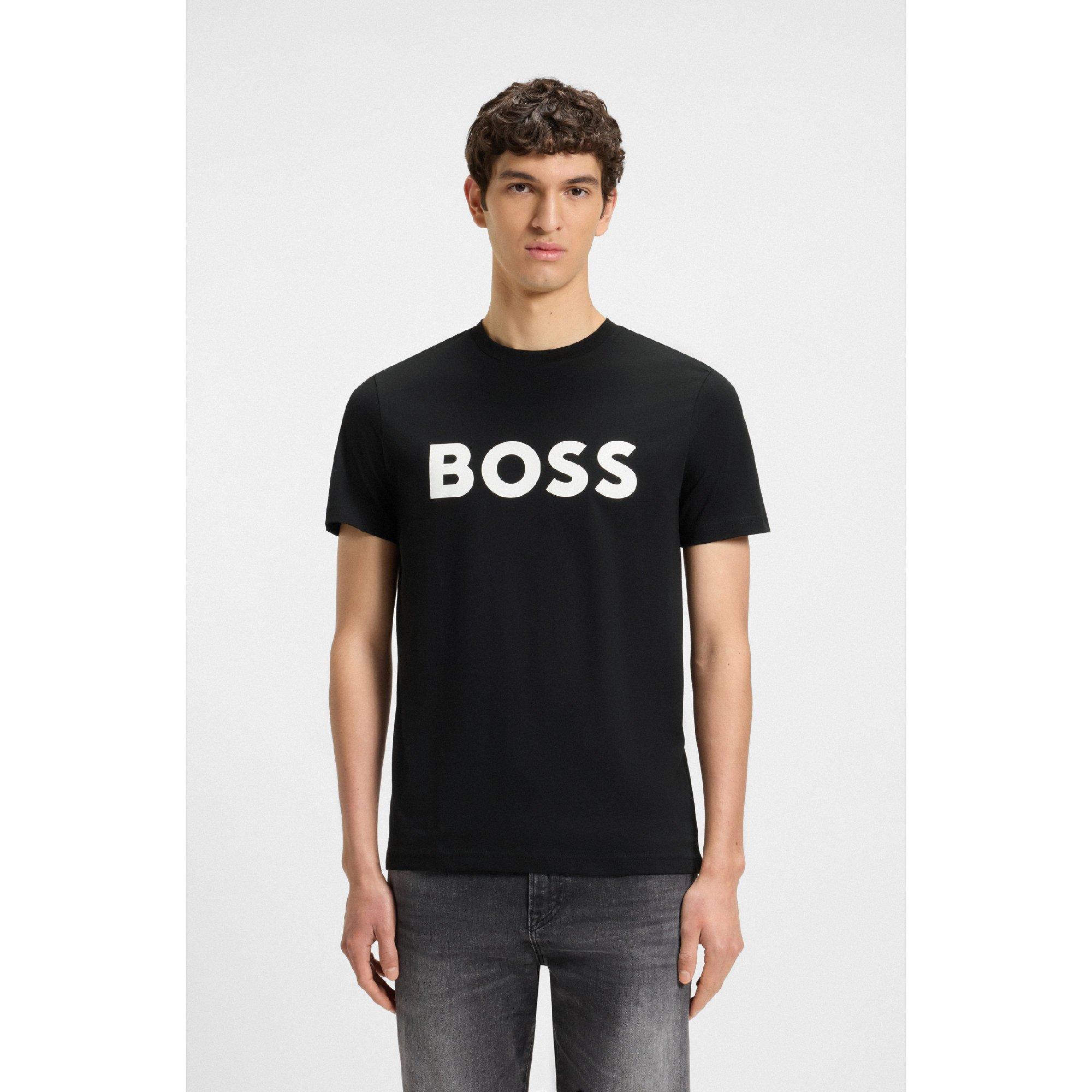 Schwarz - Boss - Men's Thinking 1 T-Shirt, Signature Logo - 2