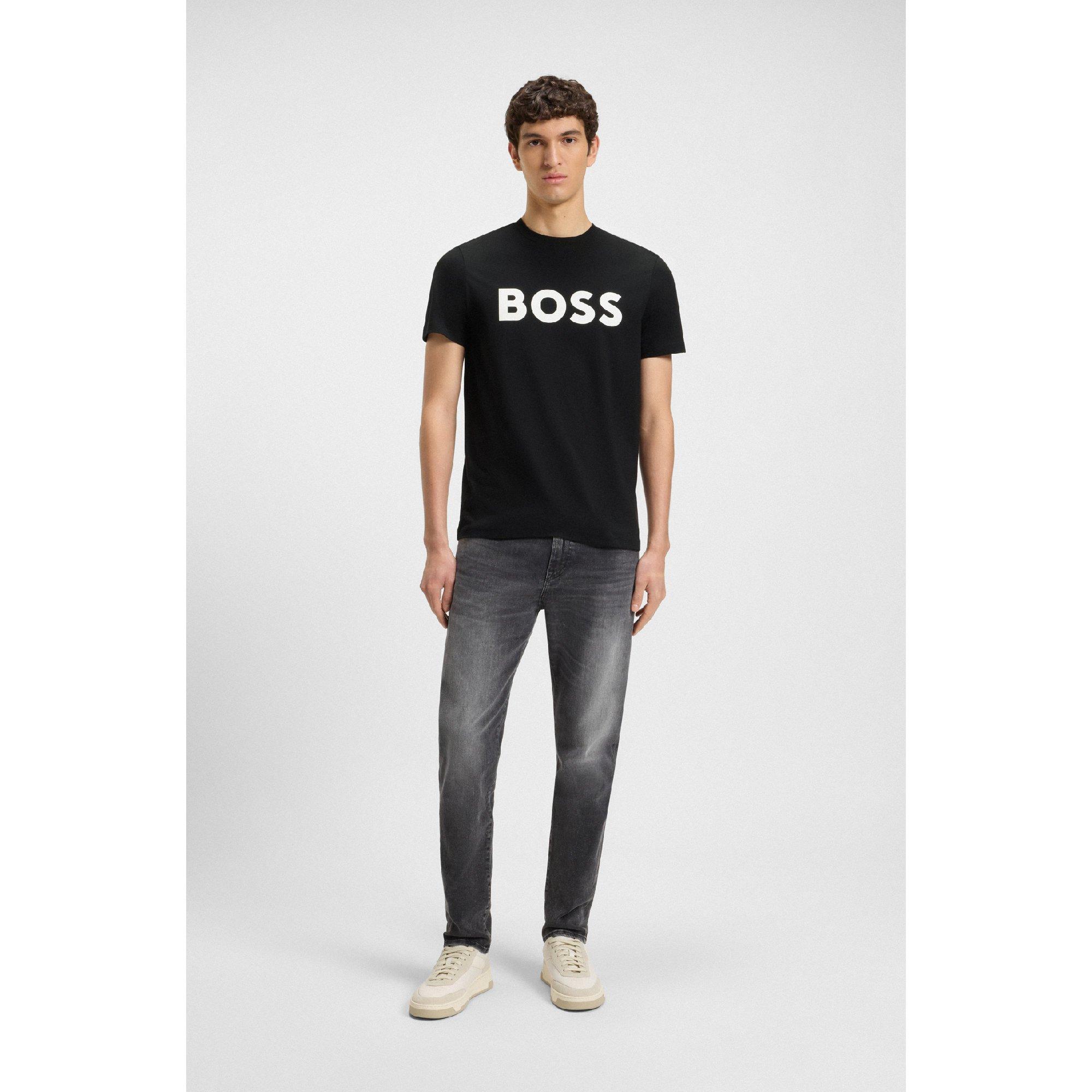 Schwarz - Boss - Men's Thinking 1 T-Shirt, Signature Logo - 4