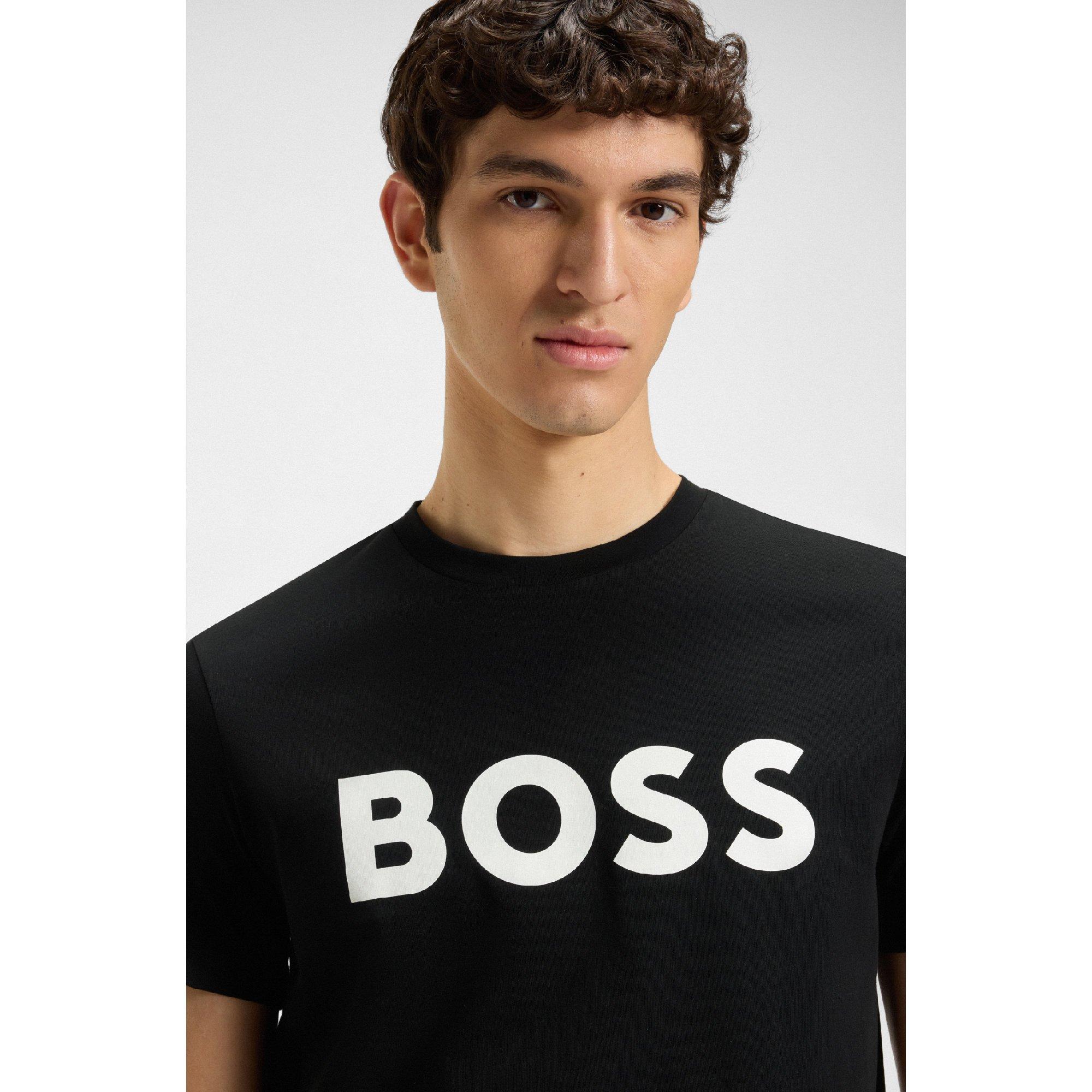 Schwarz - Boss - Men's Thinking 1 T-Shirt, Signature Logo - 5