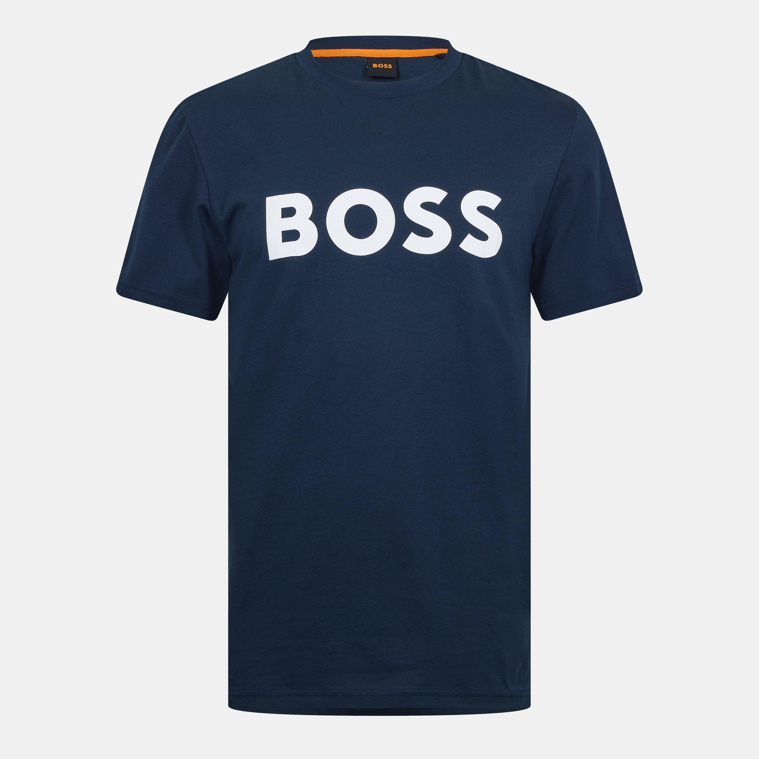 Dark Blue - Boss - Men's Thinking 1 T-Shirt, Signature Logo - 1
