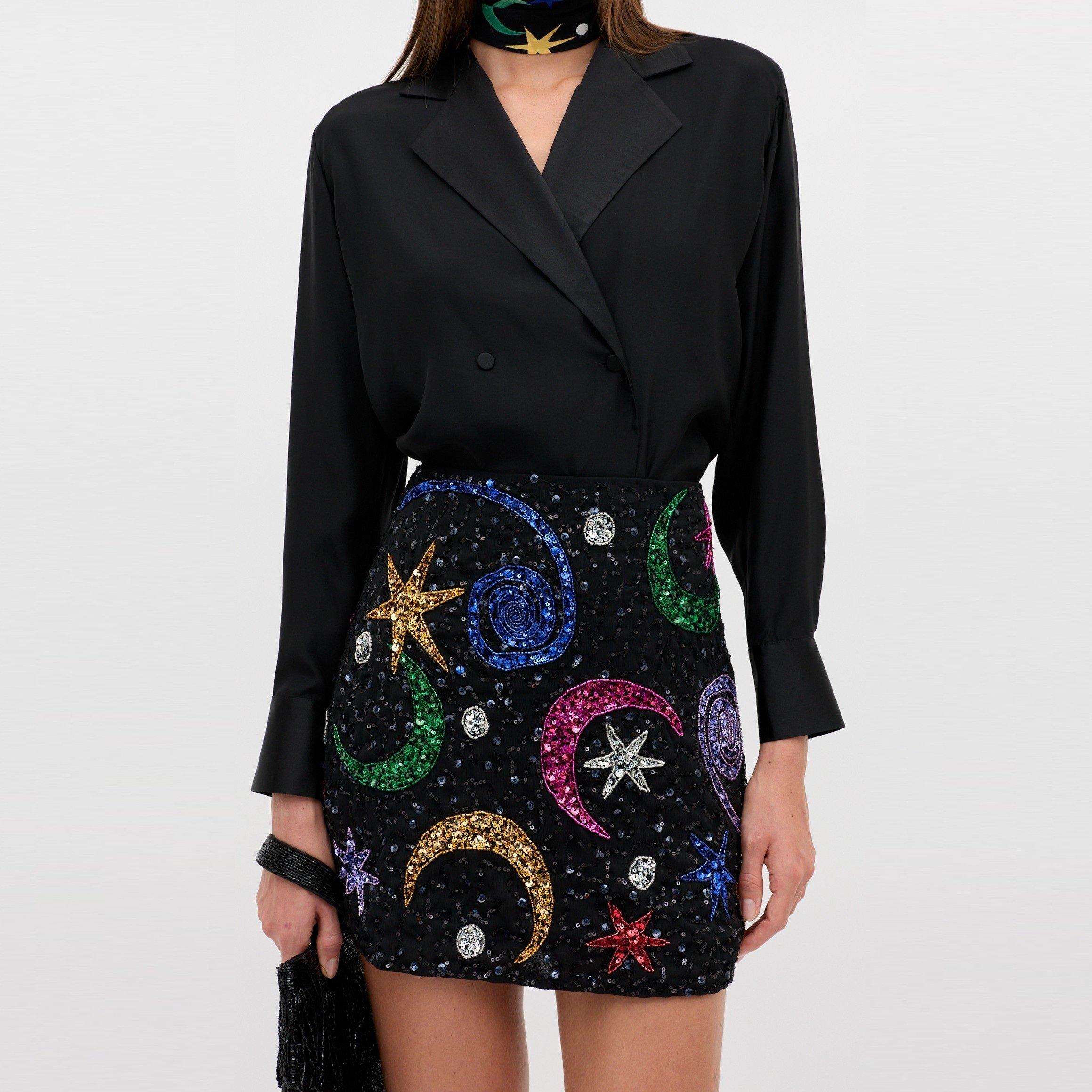 Moon Black - RIXO - Rixo Minna Skirt Ld71 - 1