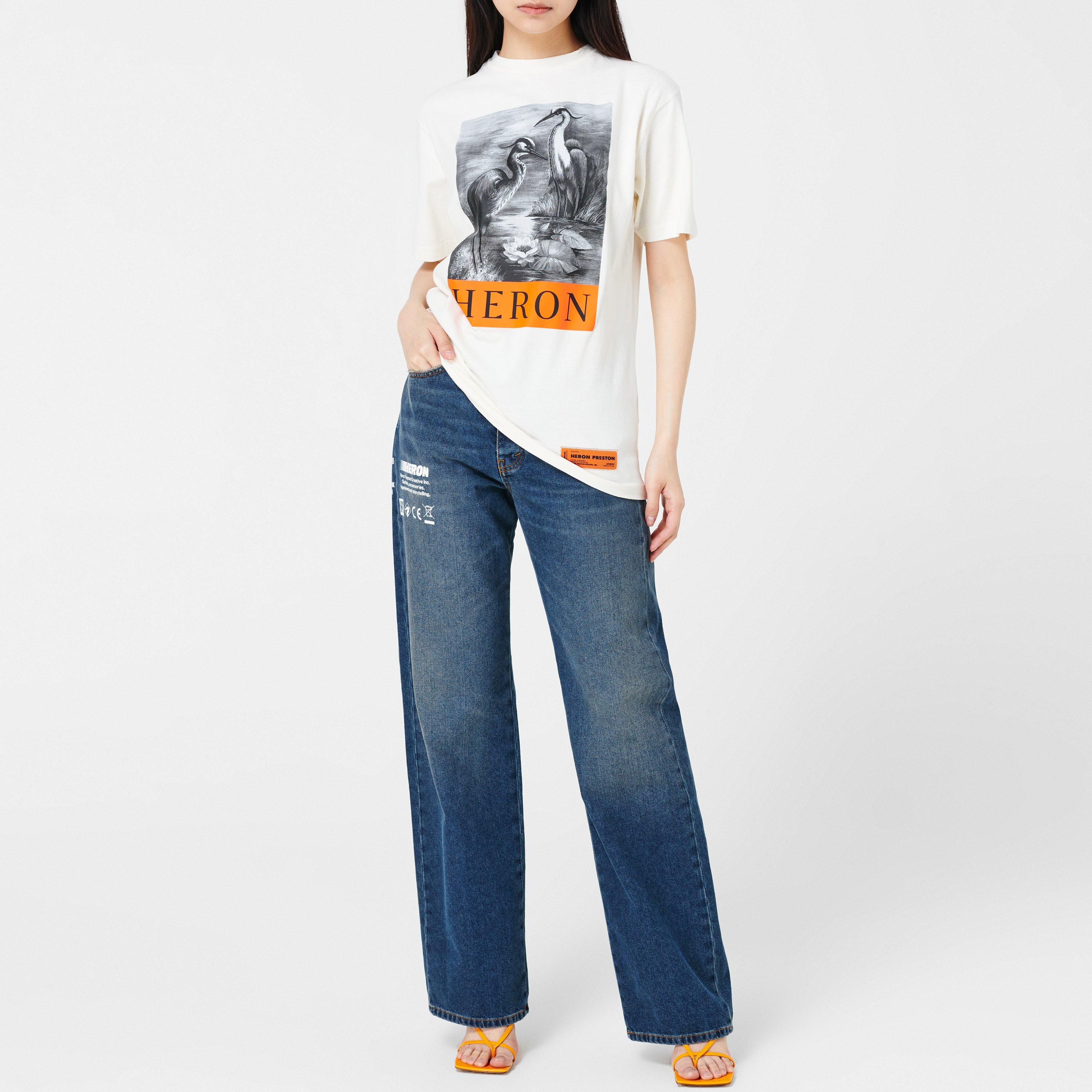 White/Blk 0110 - Heron Preston - Oversized Logo T Shirt - 4