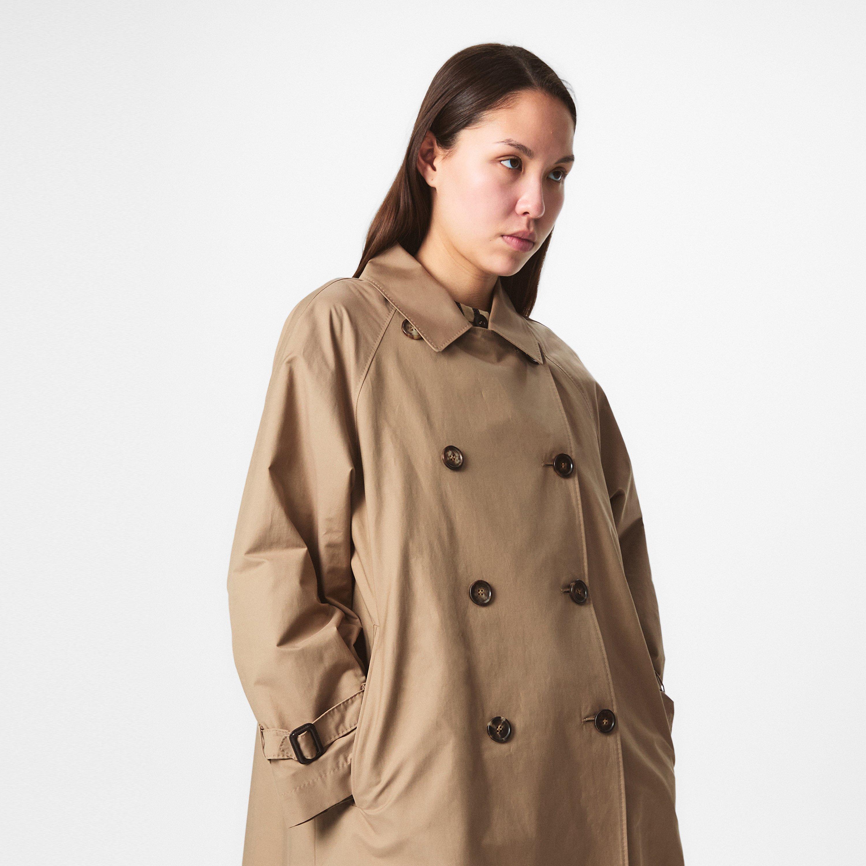 Camel - Max Mara - Women's Camel Cotton Long Sleeve Knee Length Trench Coat - 3