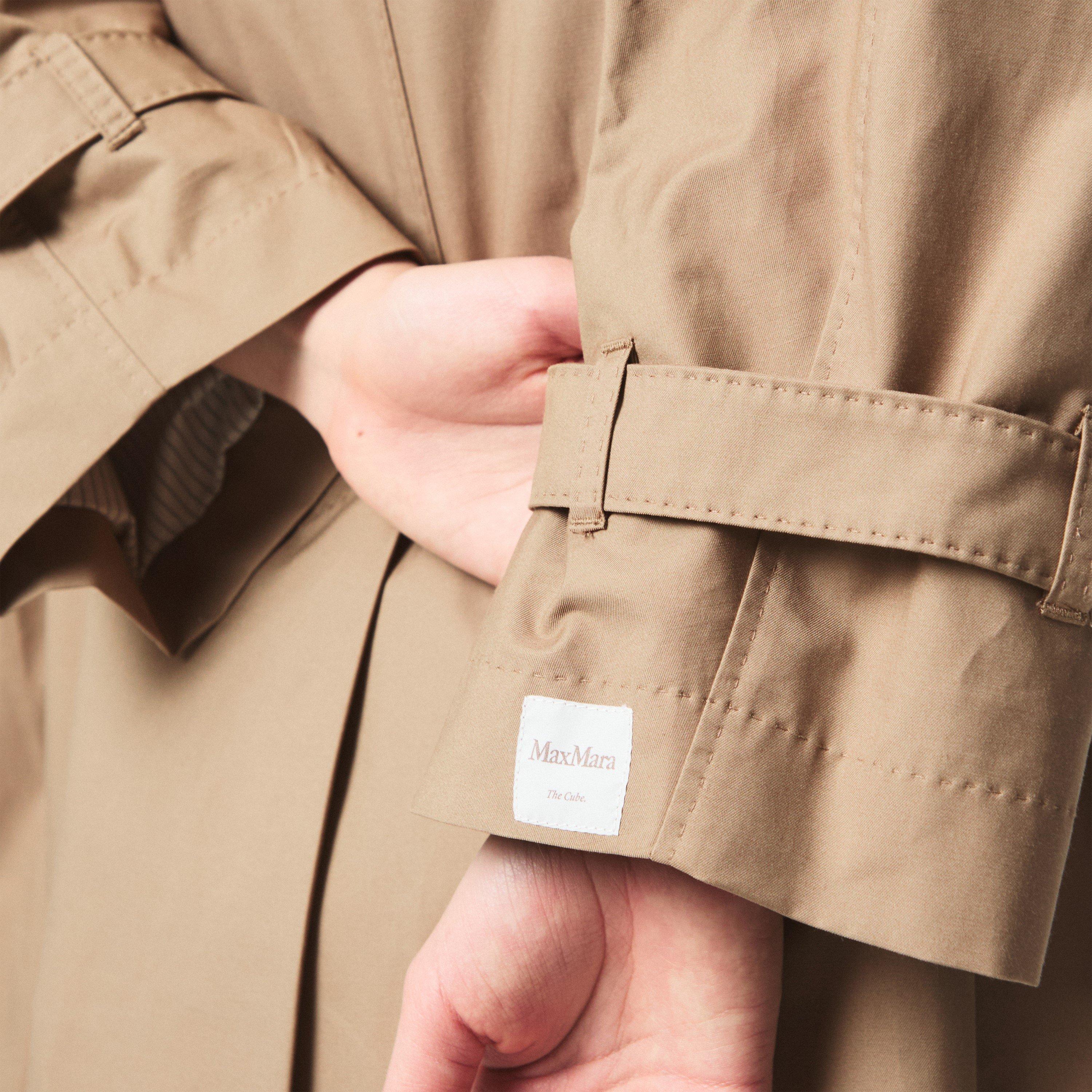 Camel - Max Mara - Women's Camel Cotton Long Sleeve Knee Length Trench Coat - 5