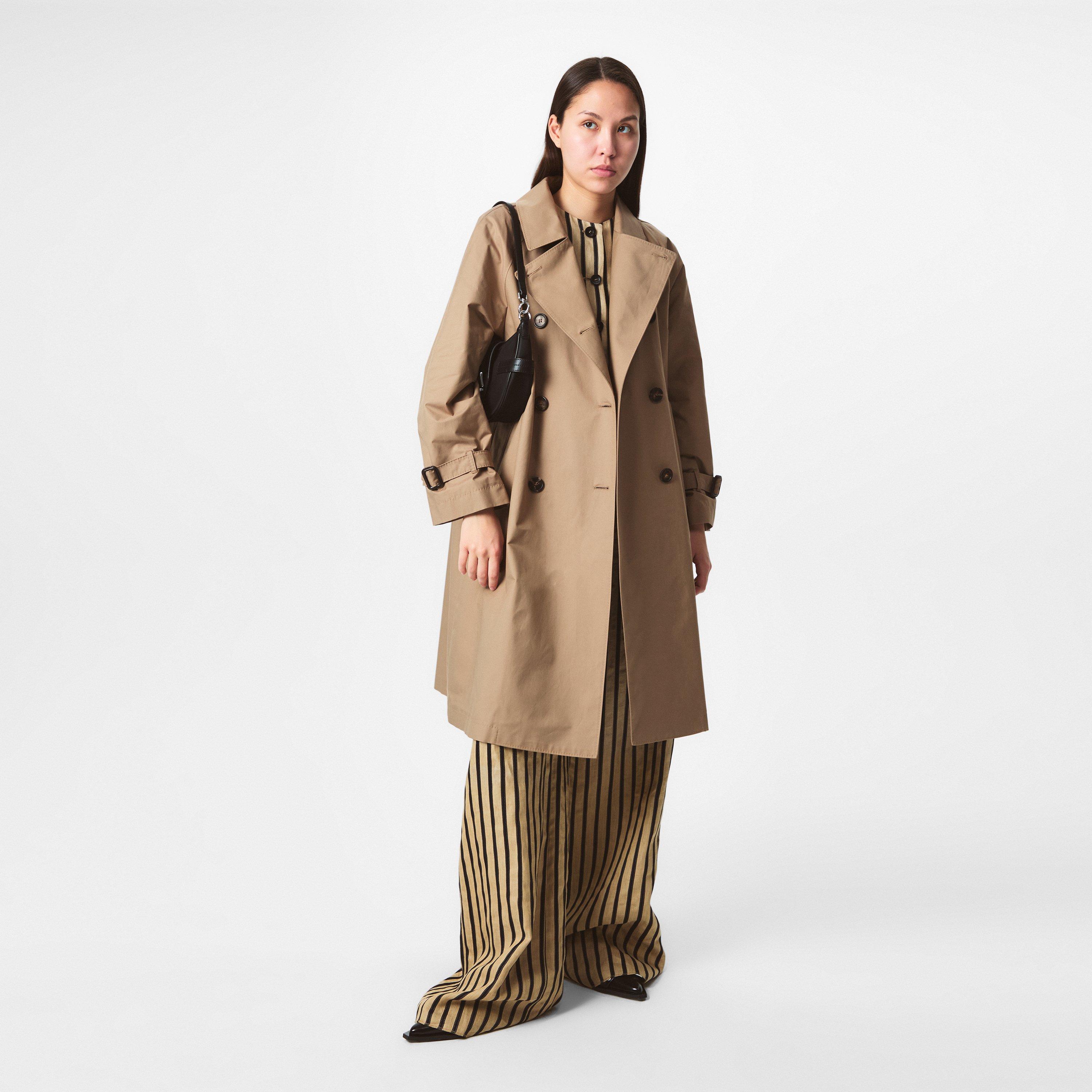 Camel - Max Mara - Women's Camel Cotton Long Sleeve Knee Length Trench Coat - 6