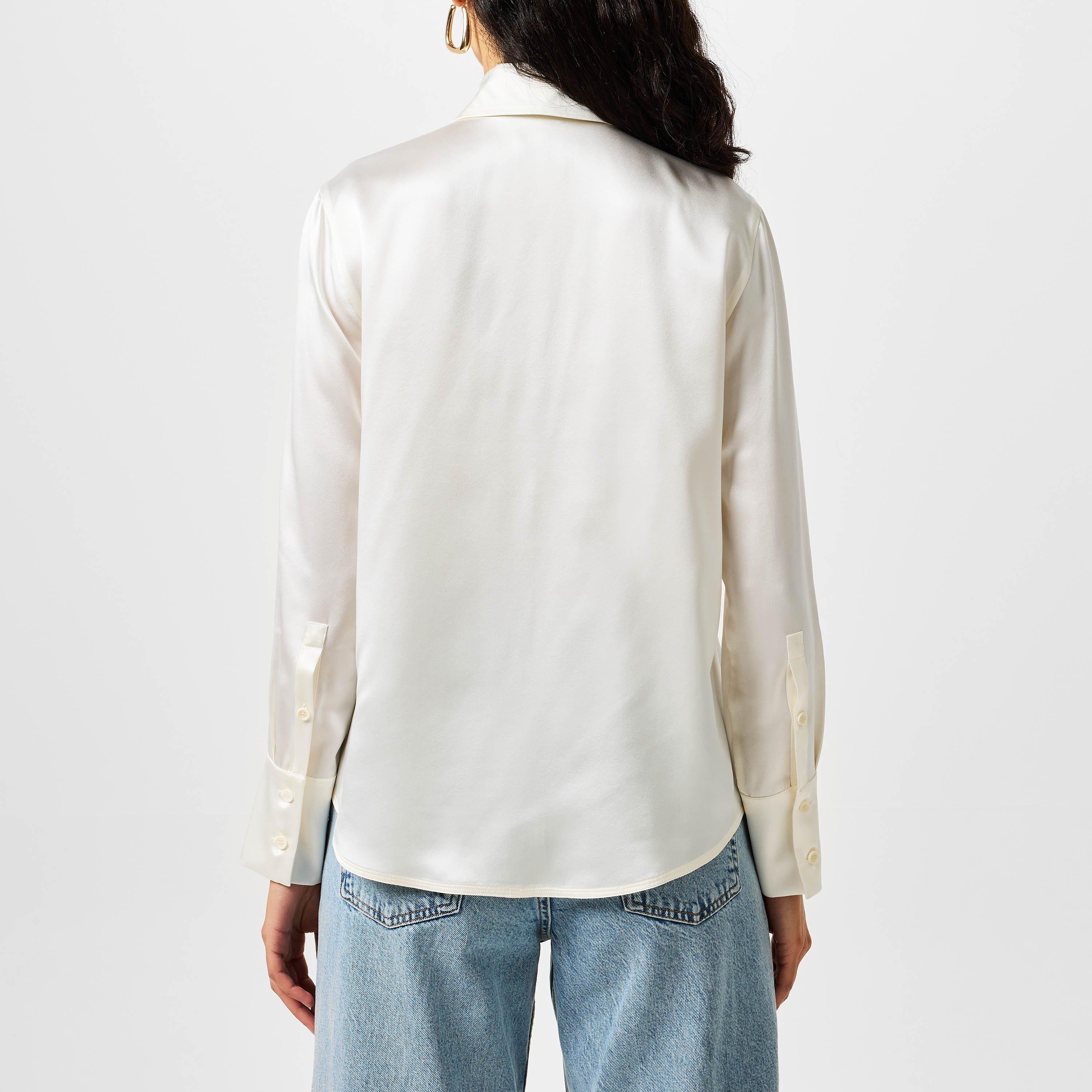 Oyster - Max Mara - Women's Silk Long-Sleeve Plain Shirt - 3