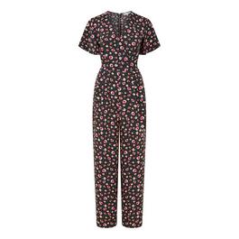 Yumi Yumi Black Floral Angel Sleeve Jumpsuit