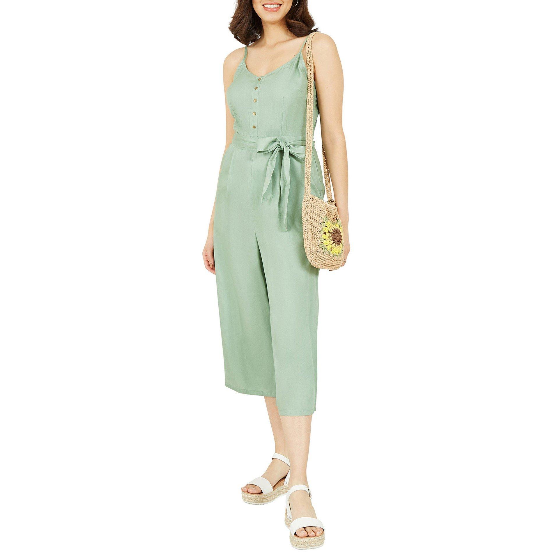 Green - Yumi - Button Bow Jumpsuit - 2