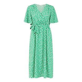 Yumi Yumi Green Daisy Print Wrap Dress