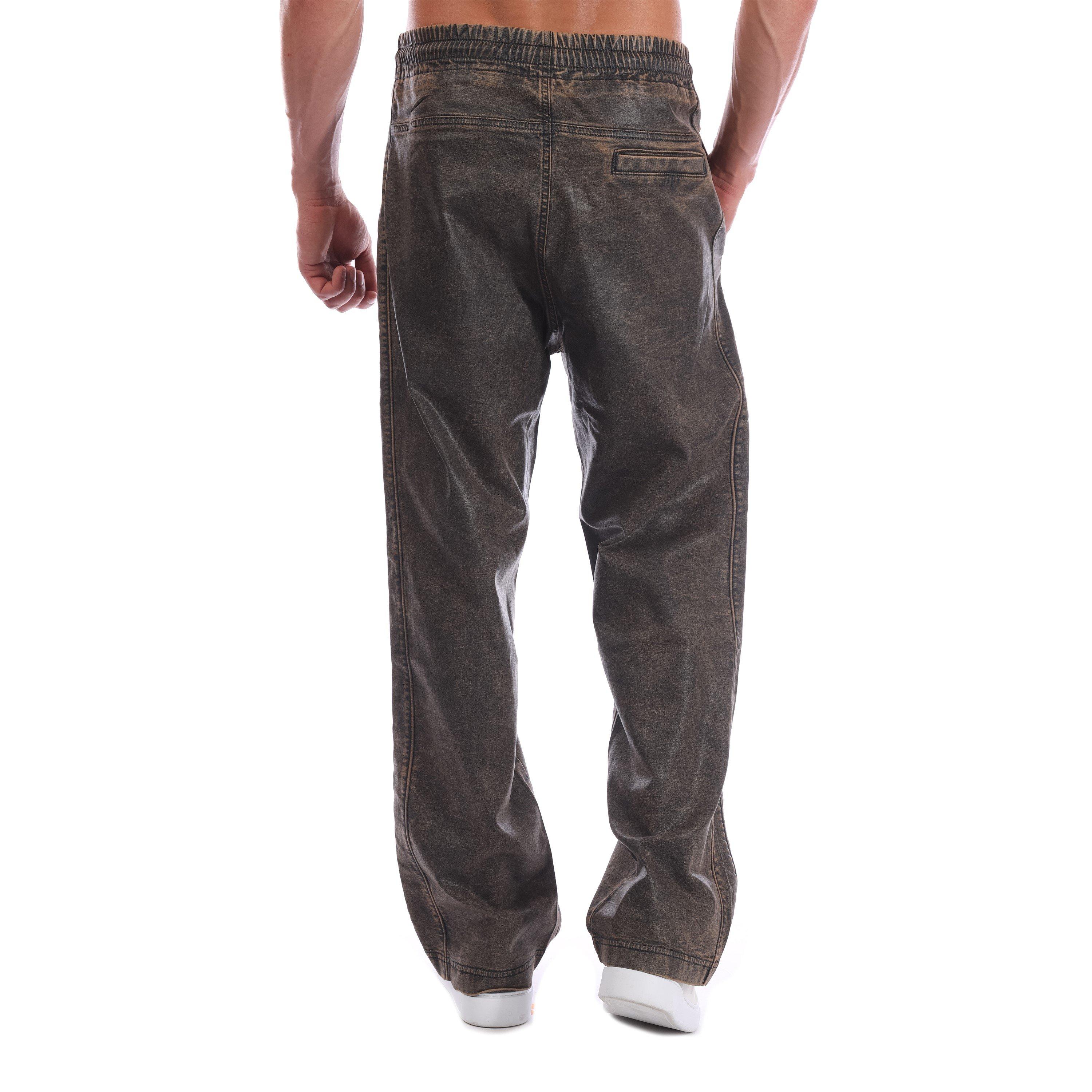 Black/Grey Denm - Diesel - Unisex Adults Relaxed Fit Wide Leg Jeans - 3