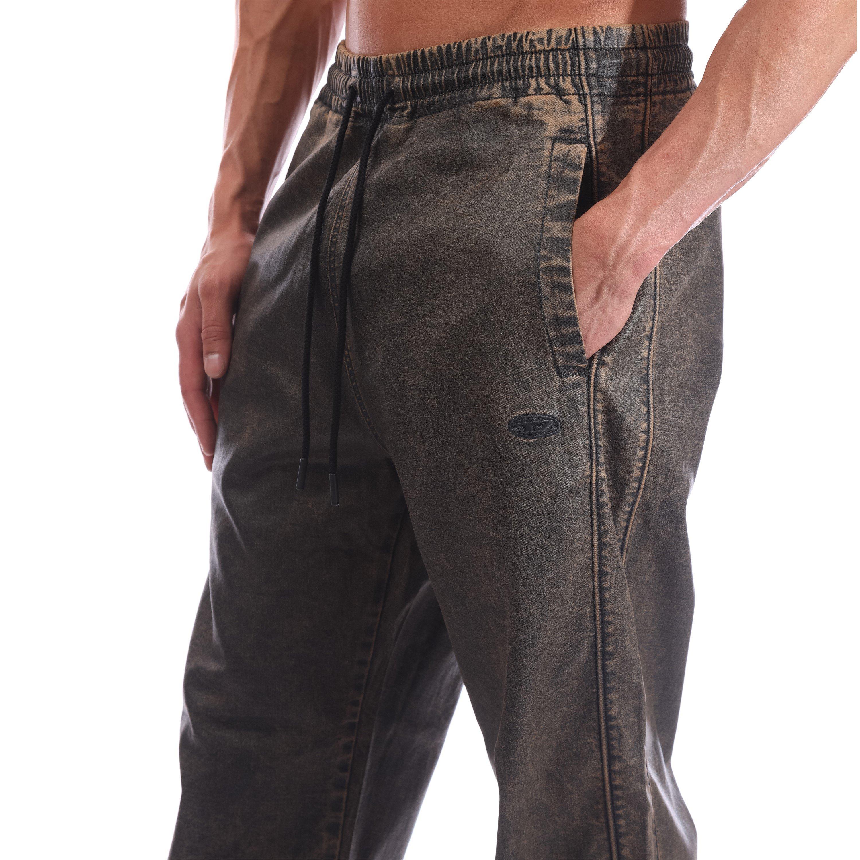 Black/Grey Denm - Diesel - Unisex Adults Relaxed Fit Wide Leg Jeans - 4