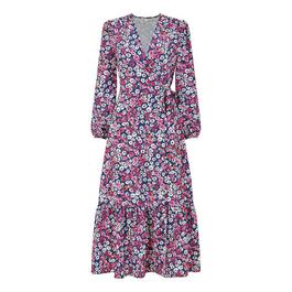 Yumi Yumi Green Daisy Print Wrap Midi Dress