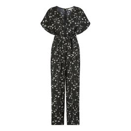 Yumi Yumi Black Pebble Print Satin Jumpsuit
