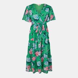 Yumi Floral Tiered Midi Dress