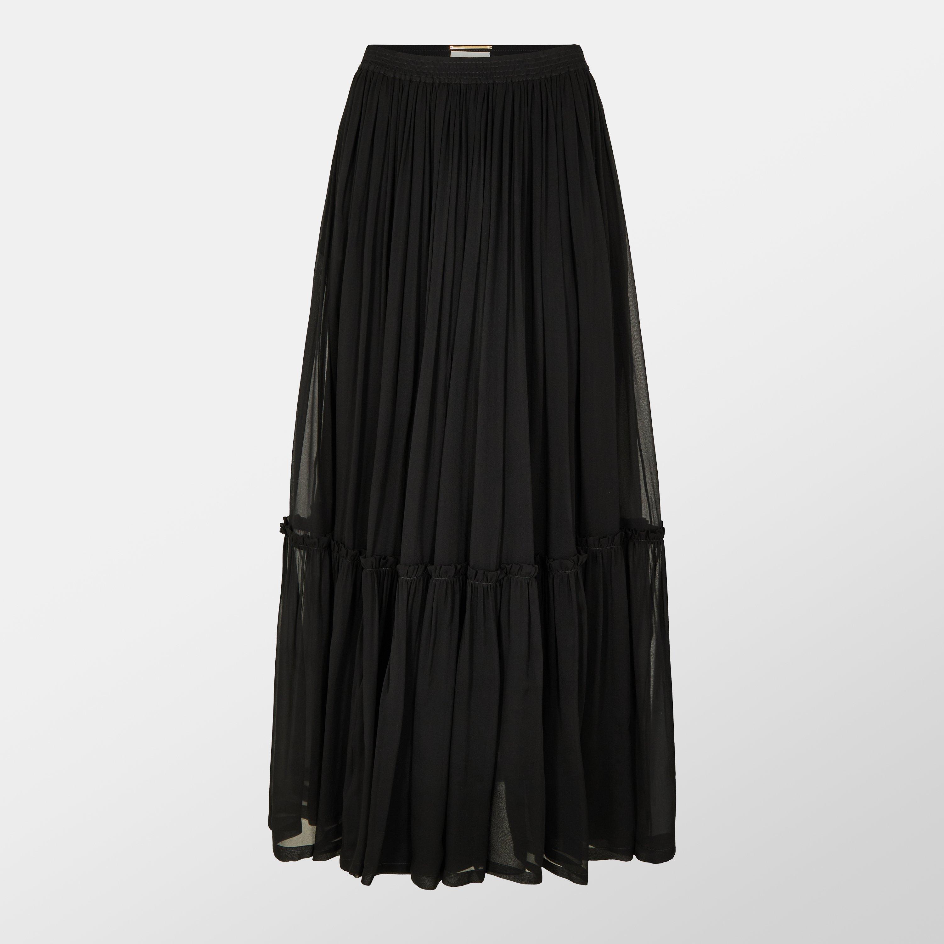Saint Laurent Tulle A-Line Maxi Skirt - Noir - Size 10 (38)