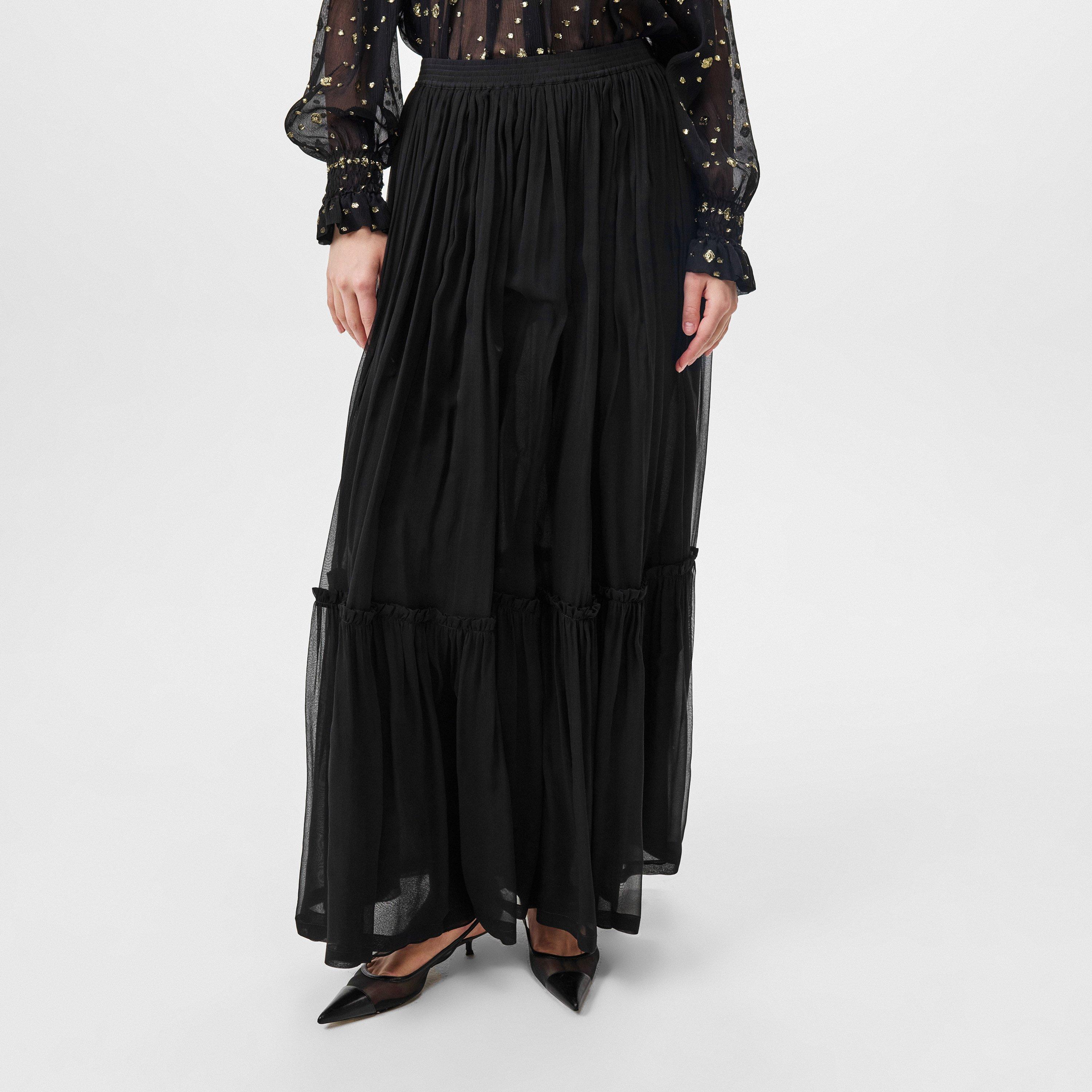 Noir - Saint Laurent - Tulle A-Line Maxi Skirt - 3