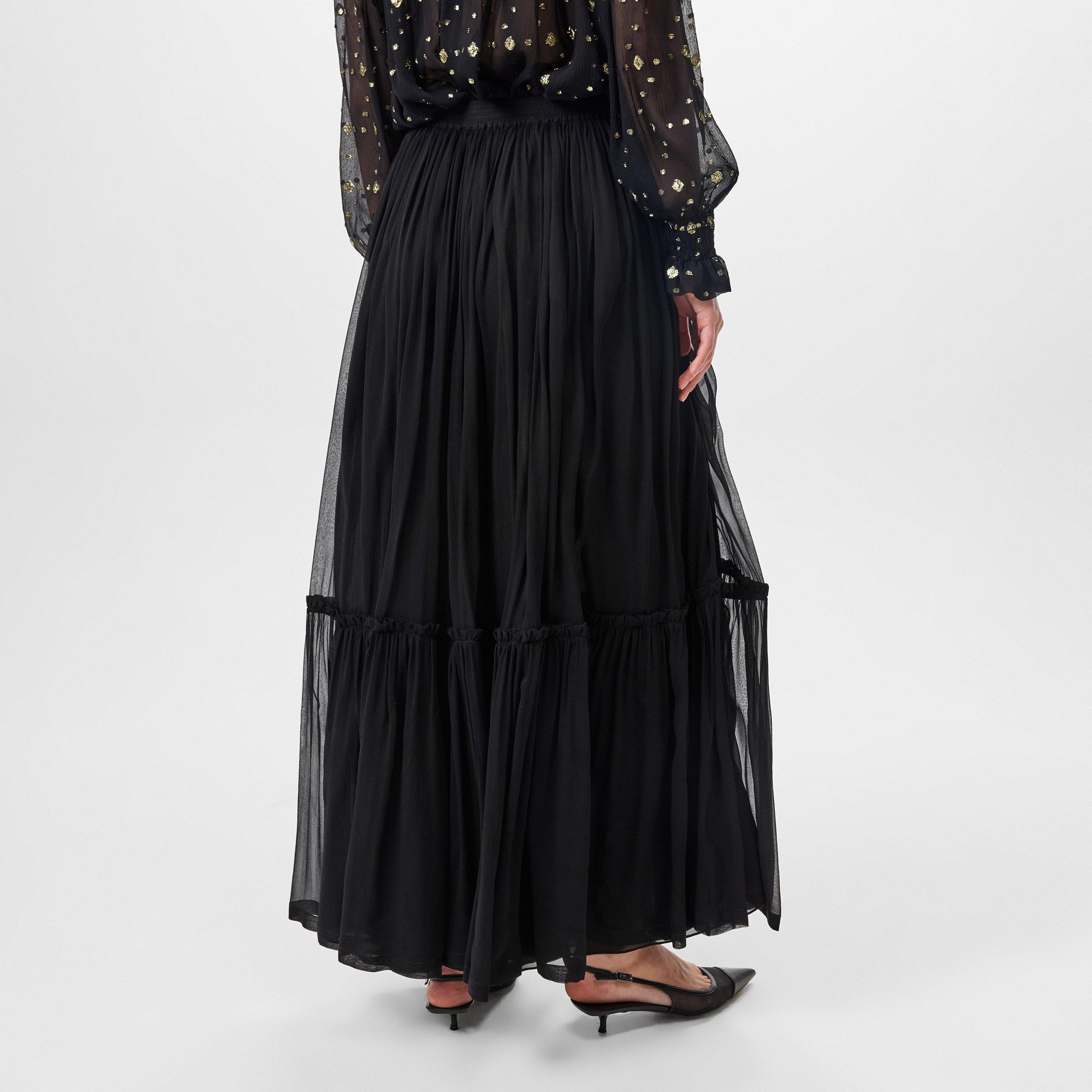 Noir - Saint Laurent - Tulle A-Line Maxi Skirt - 4