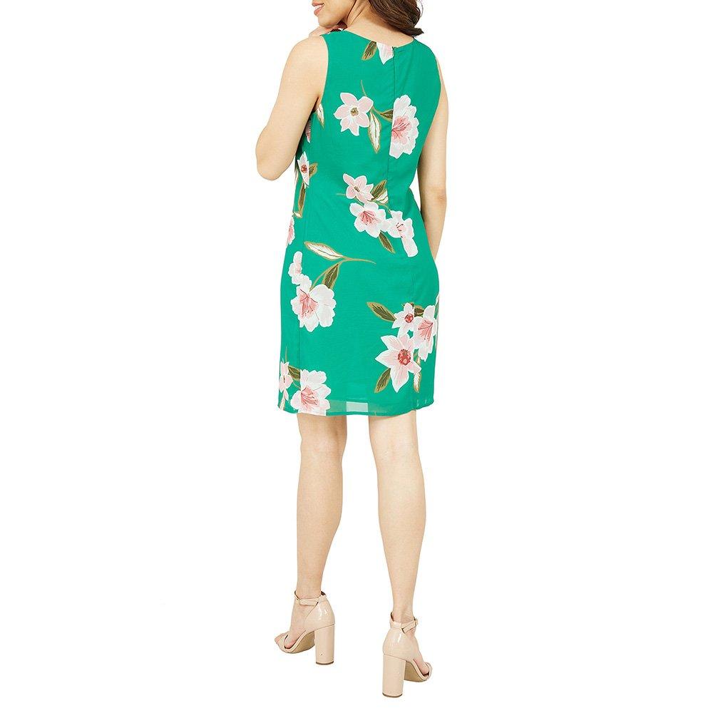 Green - Yumi - Women's Green Oversized Floral A-Line Shift Dress - 4