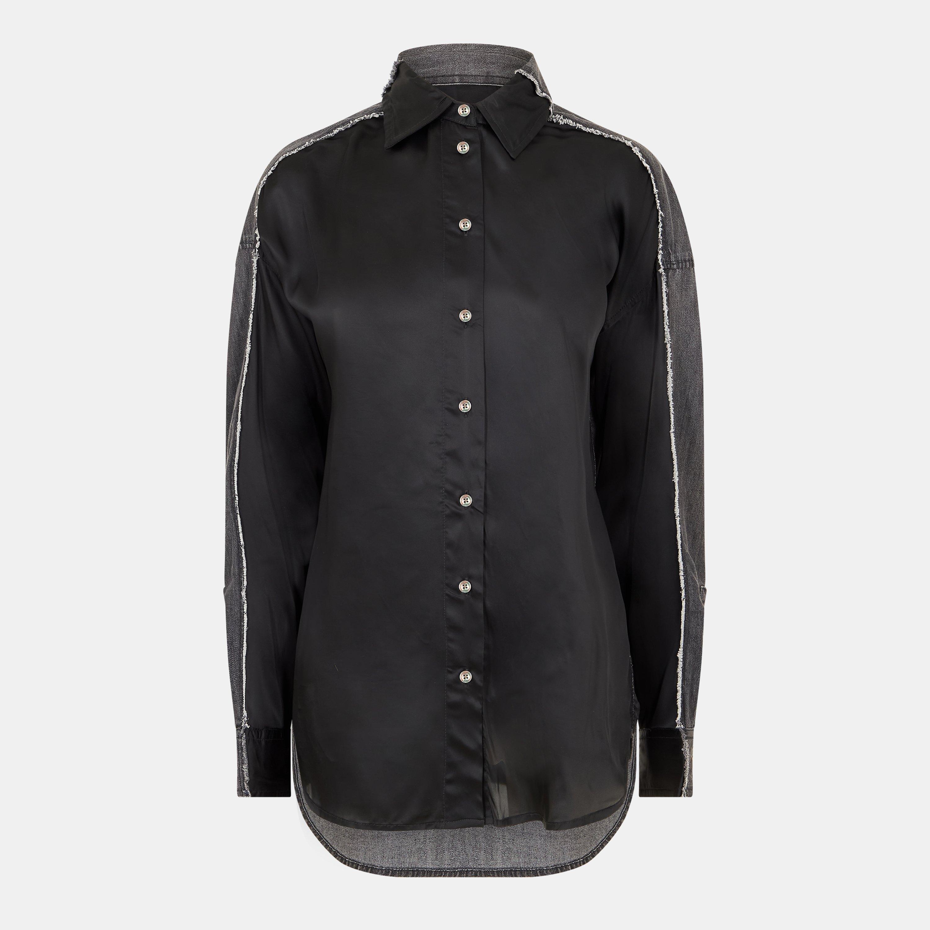 Black Black - Diesel - Women's Long-Sleeve Plain Shirt - 1