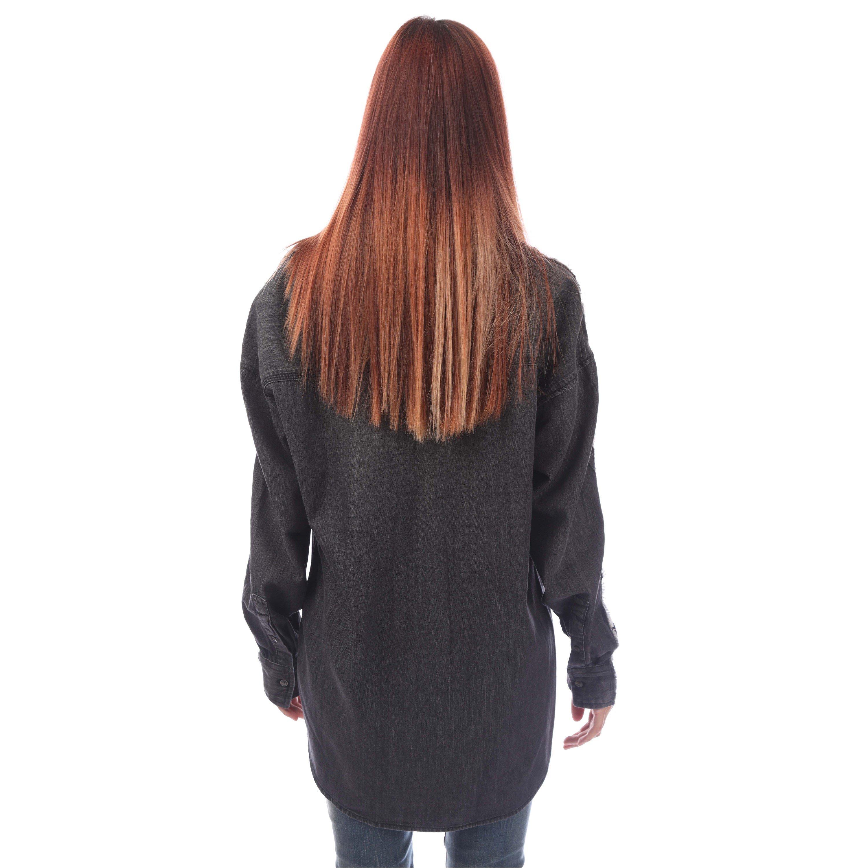 Black Black - Diesel - Women's Long-Sleeve Plain Shirt - 3