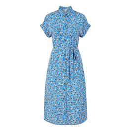 Yumi Yumi Blue Floral Shirt Dress