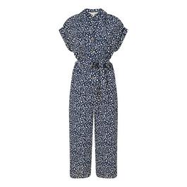 Yumi Yumi Navy Animal Print Culotte Jumpsuit