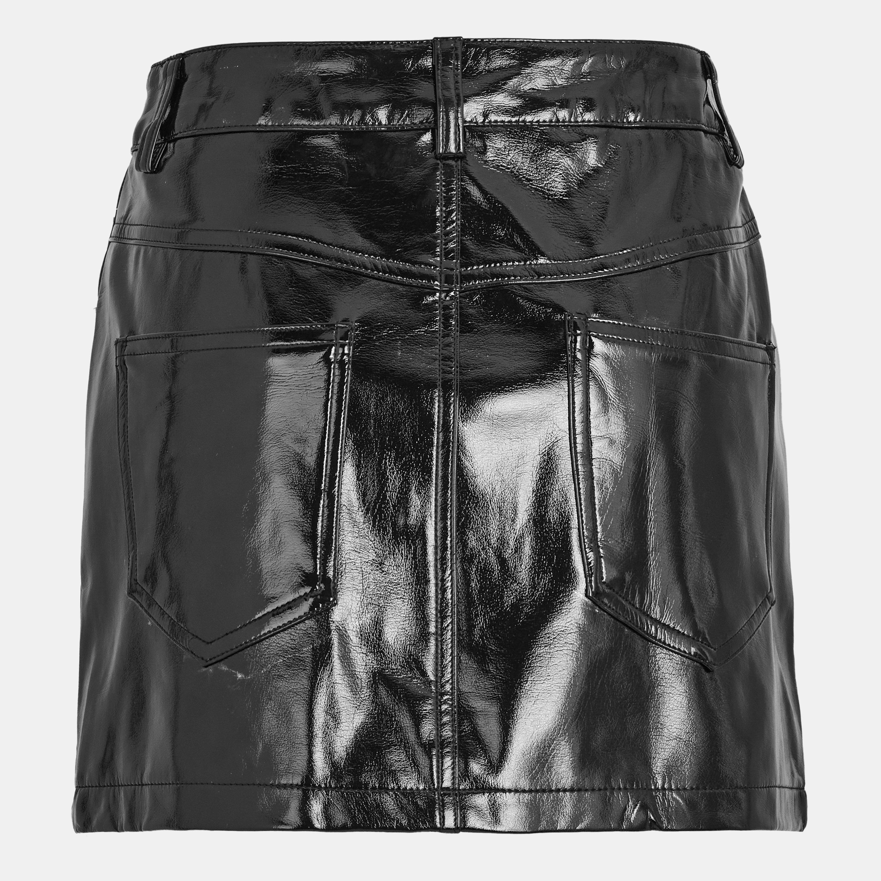 Black - AmyLynn - Vinyl Mini Skirt - 2