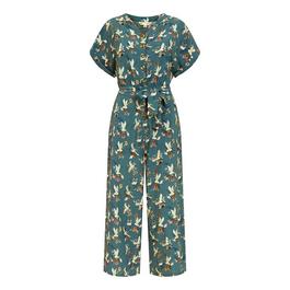 Yumi Yumi Navy Crane Print Culotte Jumpsuit