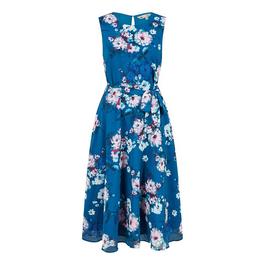 Yumi Yumi Teal Watercolour Floral Skater Dress