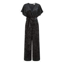 Yumi Yumi Black Velvet Kimono Sleeve Jumpsuit